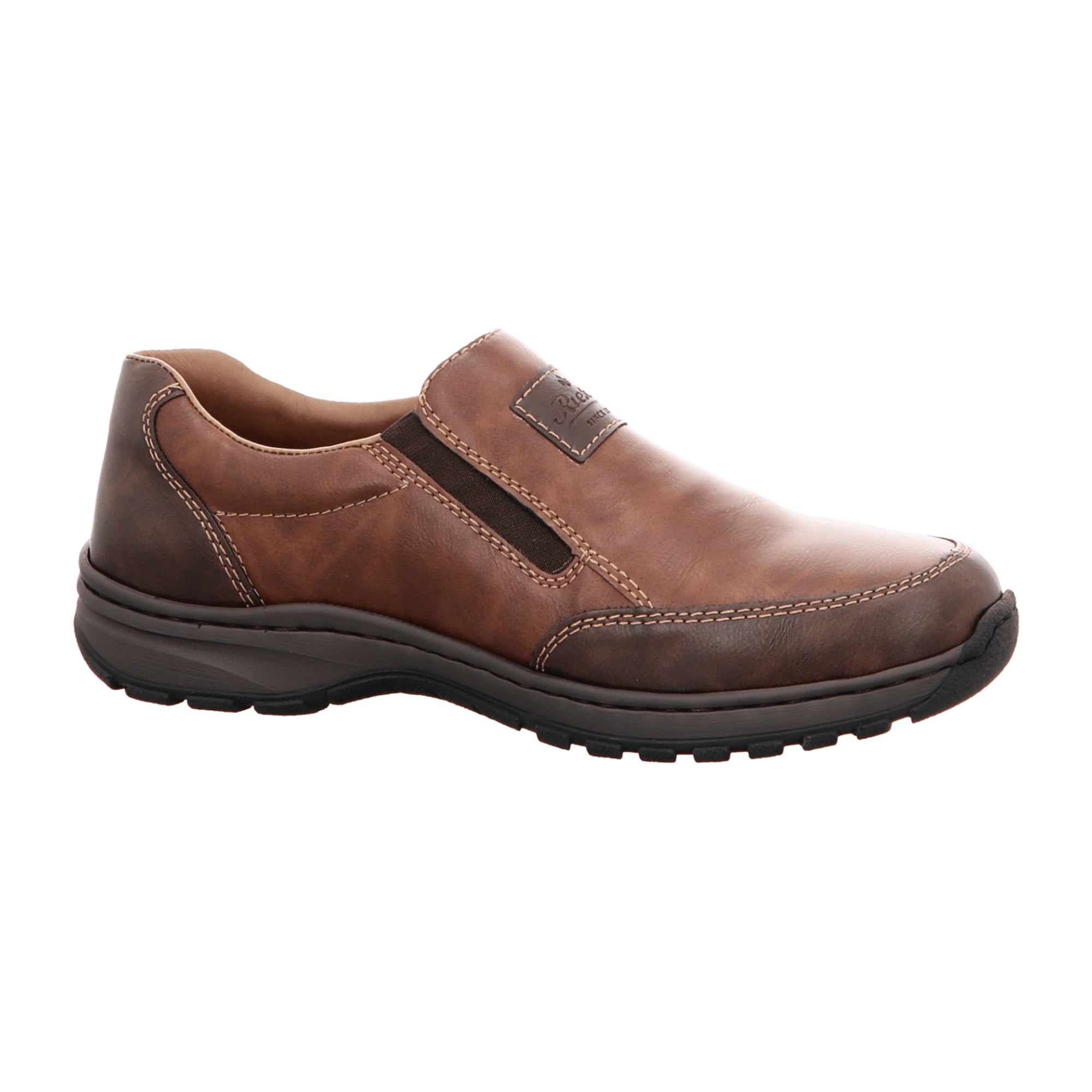 Rieker Brown Slip-On Shoes Comfortable Wide Fit with Removable Insole - Bartel-Shop