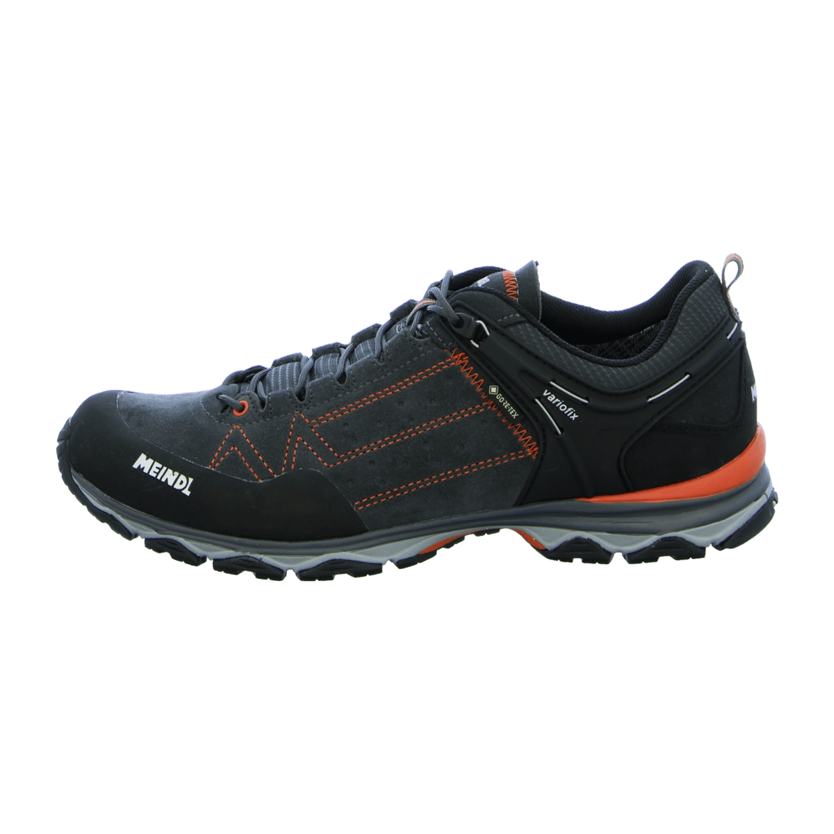 Meindl Men's Trekking Boots - Waterproof Black Orange Leather