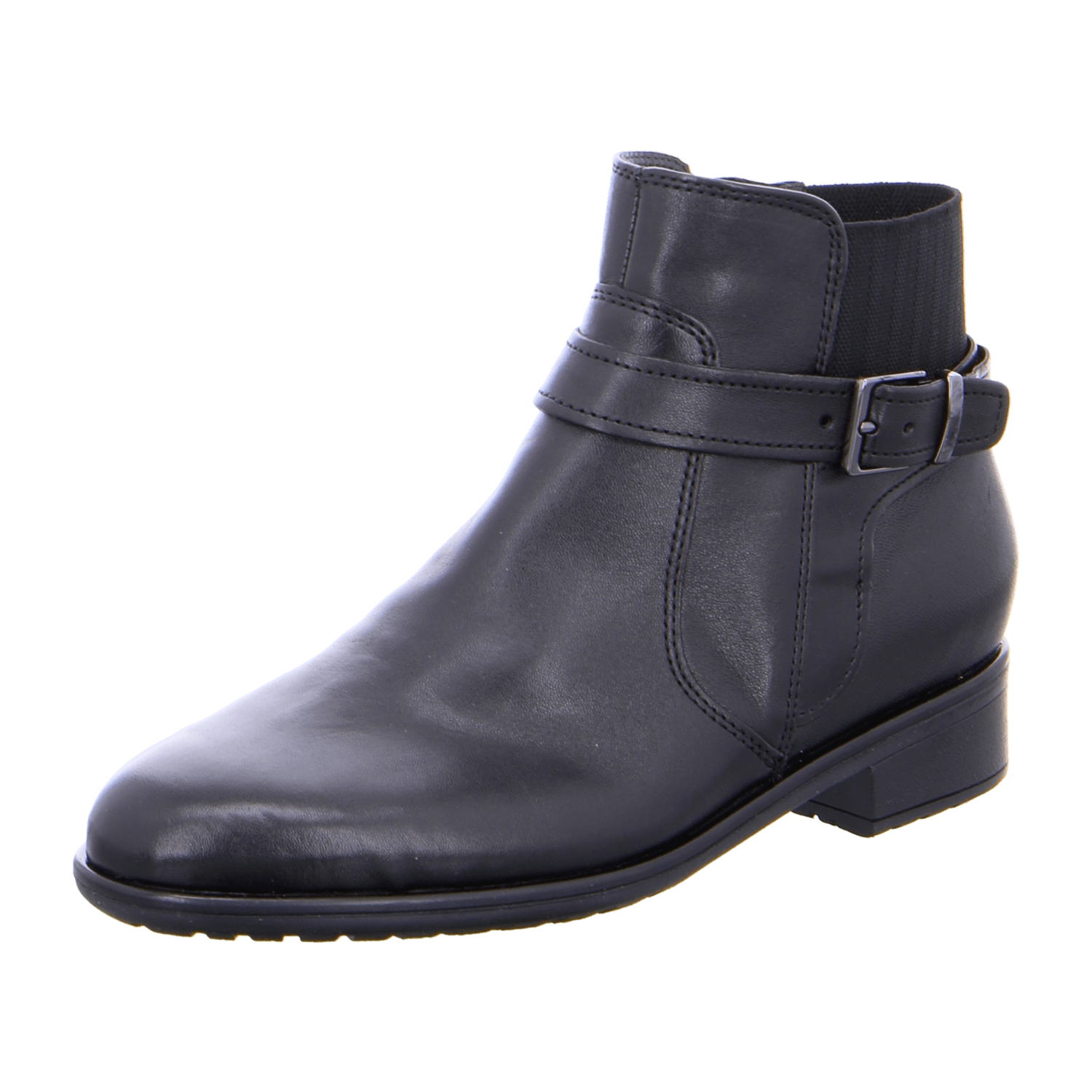 ARA Women's Leather Ankle Boots with Zipper, Black - Bartel-Shop