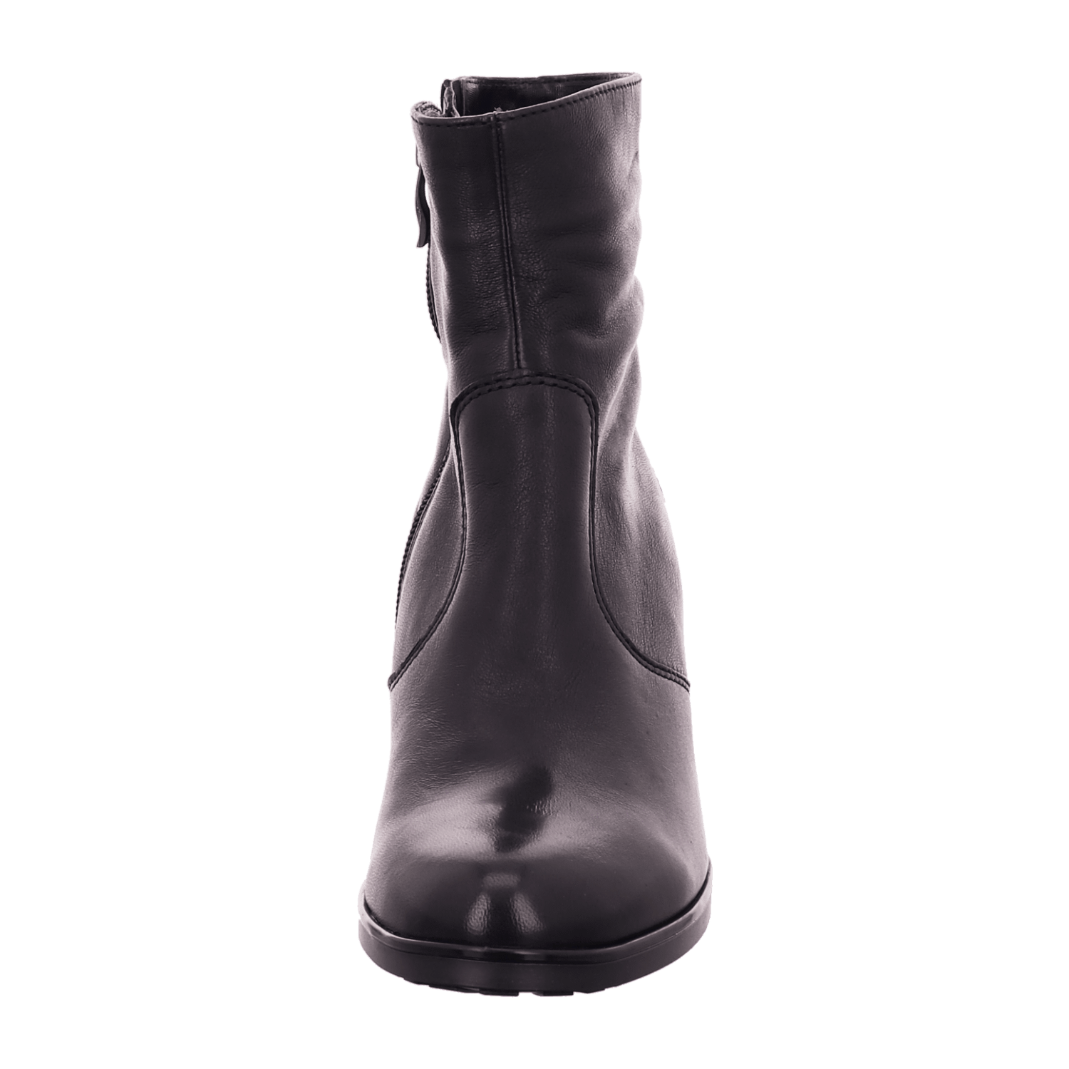 ARA FLORENZ Women's Leather Ankle Boots with Side Zipper, Black Smooth Leather, Cold Weather Lined - Bartel-Shop