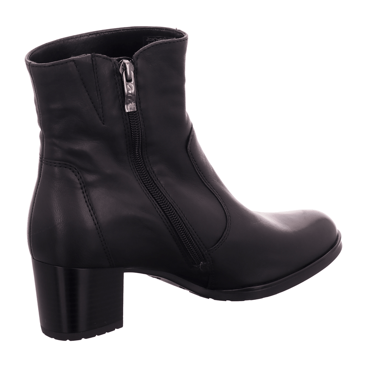 ARA FLORENZ Women's Leather Ankle Boots with Side Zipper, Black Smooth Leather, Cold Weather Lined - Bartel-Shop