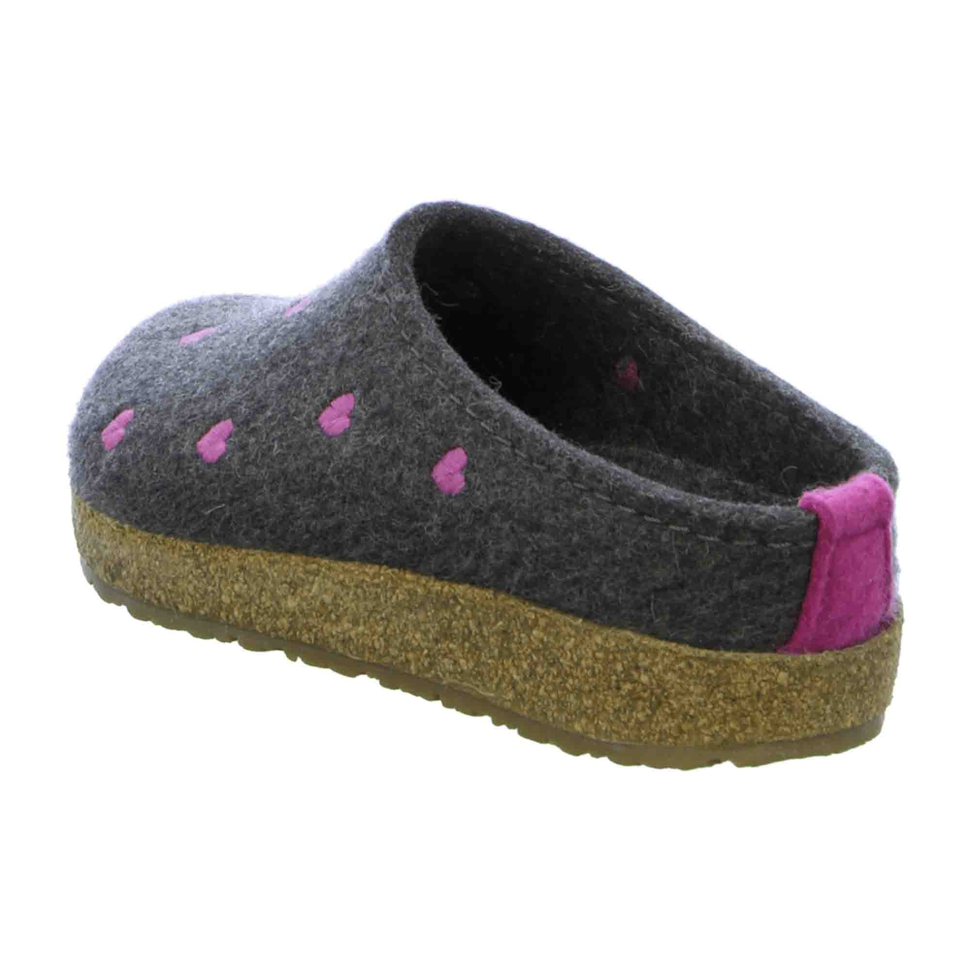 Haflinger Women's Slippers - Stylish & Comfortable Grey Wool Slides