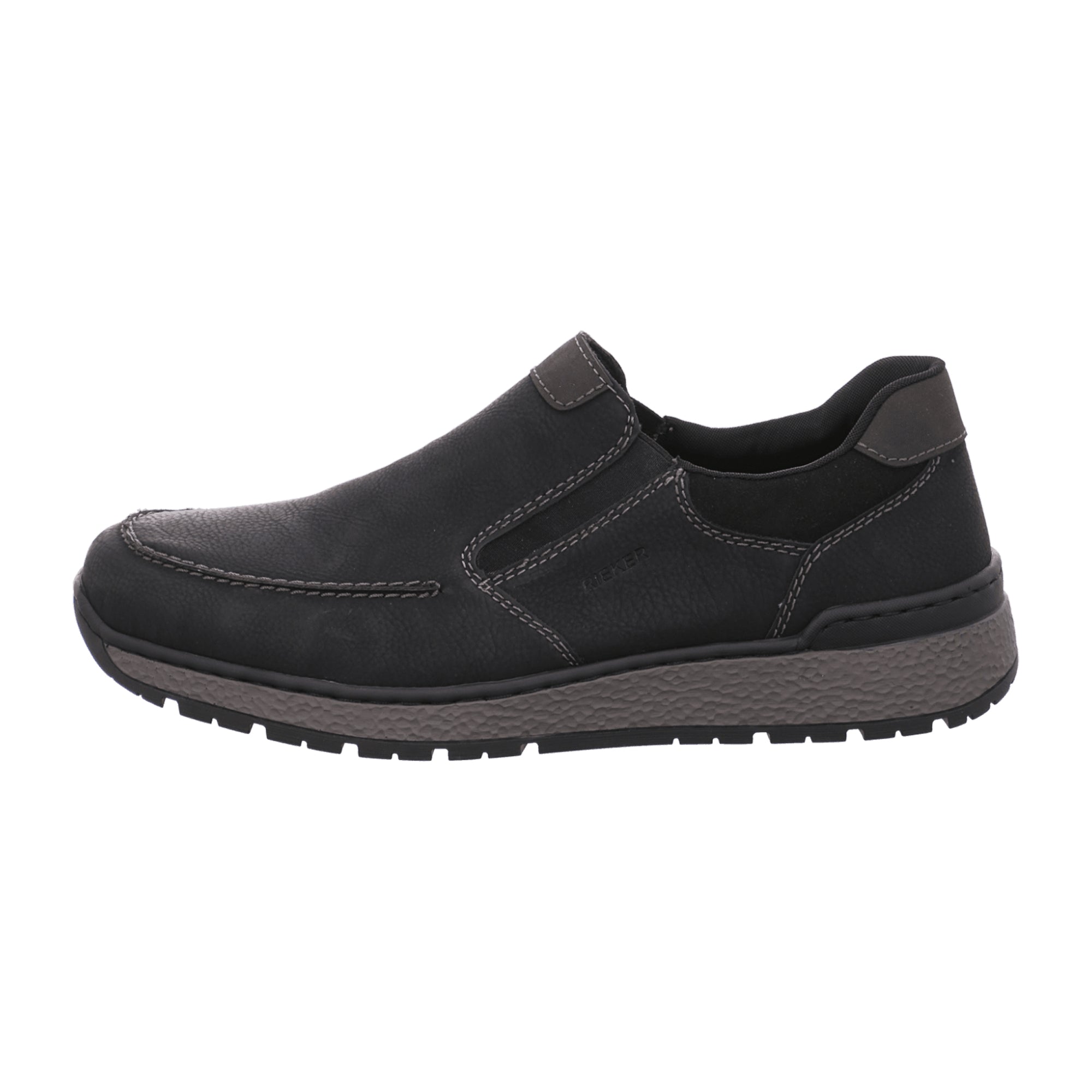 Rieker Men's Black Slip-On Shoes Comfortable Wide Fit with Removable Insole
