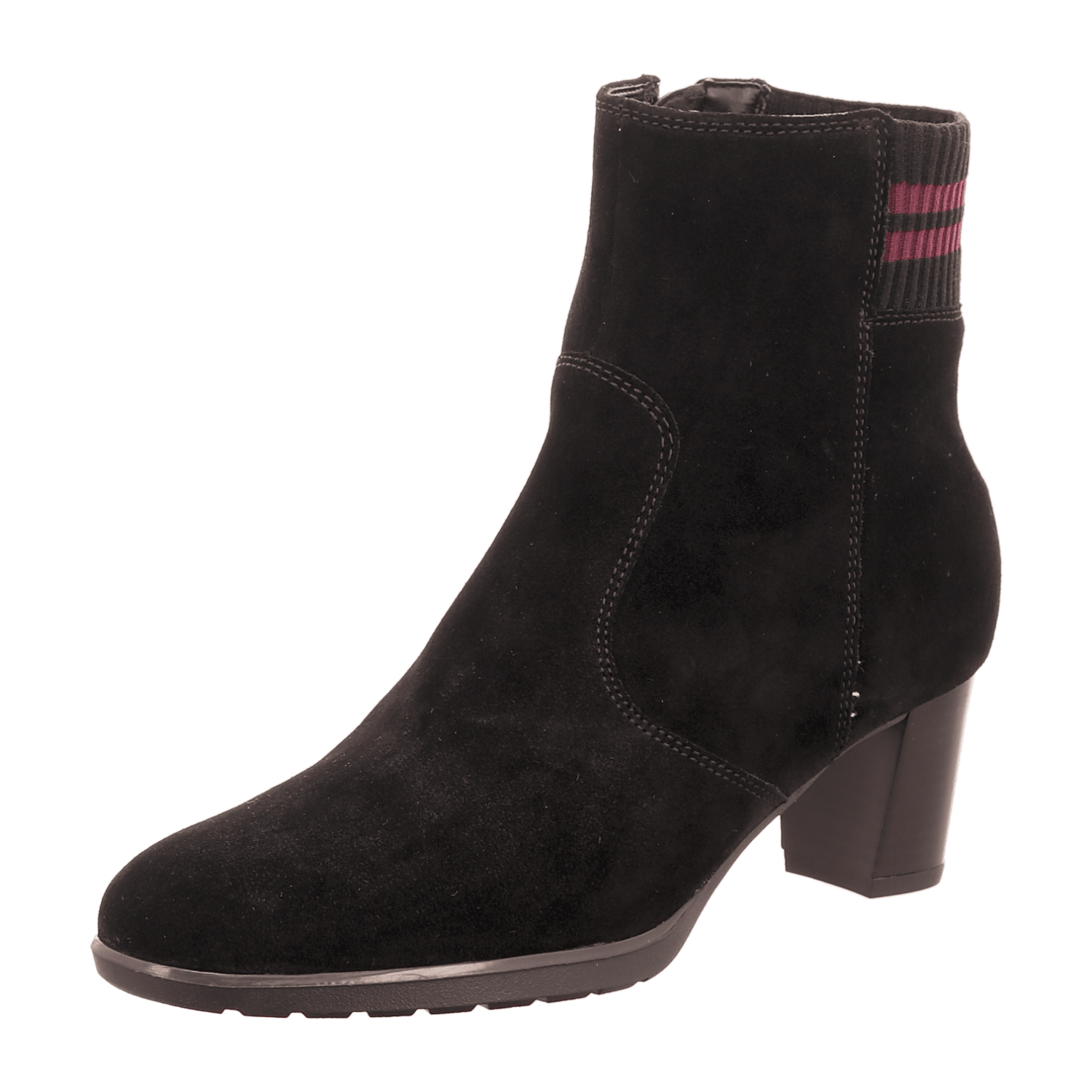 ARA ORLY Women's Ankle Boots with Zipper in Black Synthetic with Leather-Textile Lining and Round Toe