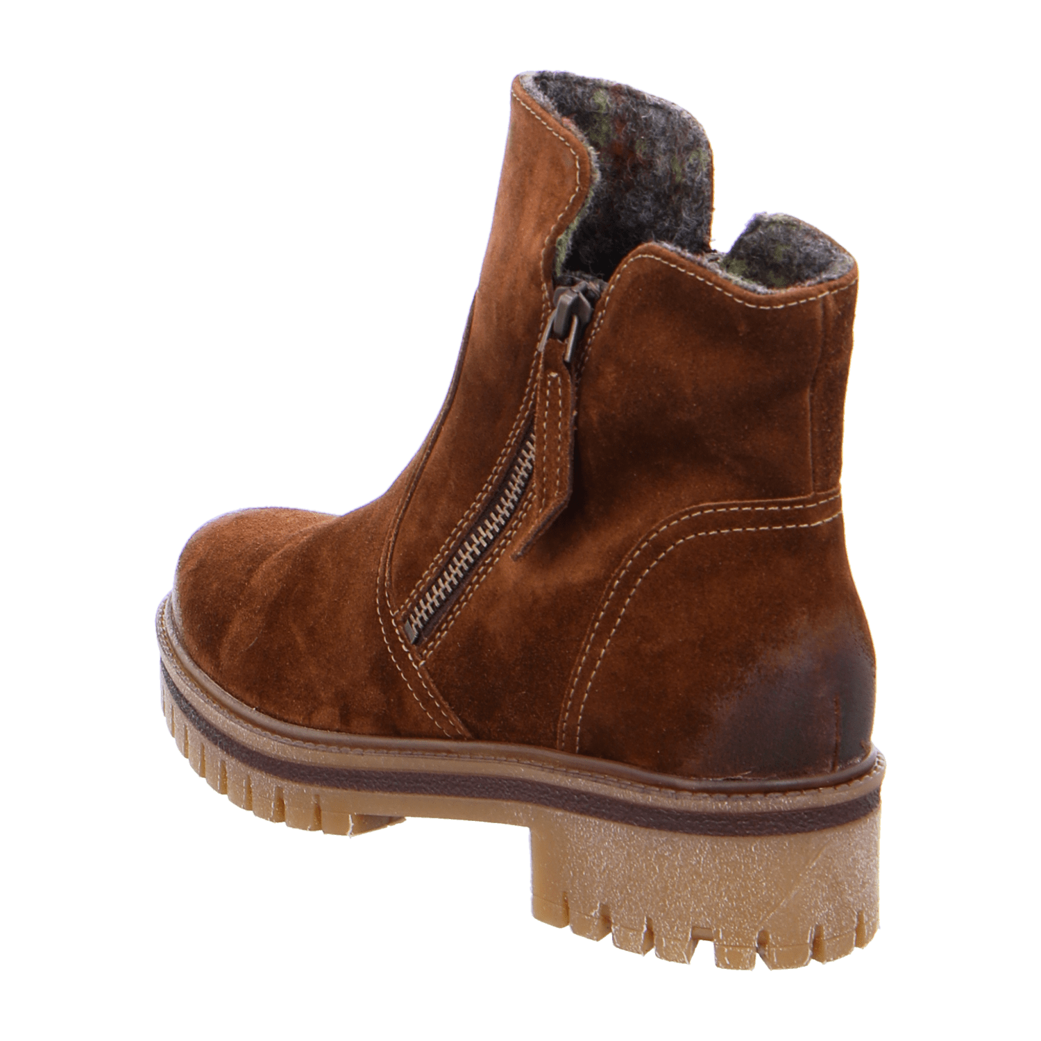 ARA JACKSON Women's Ankle Boots in Brown Nubuck Leather with Zipper and Round Toe