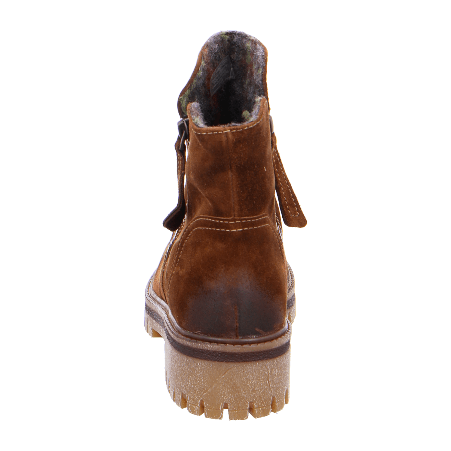 ARA JACKSON Women's Ankle Boots in Brown Nubuck Leather with Zipper and Round Toe