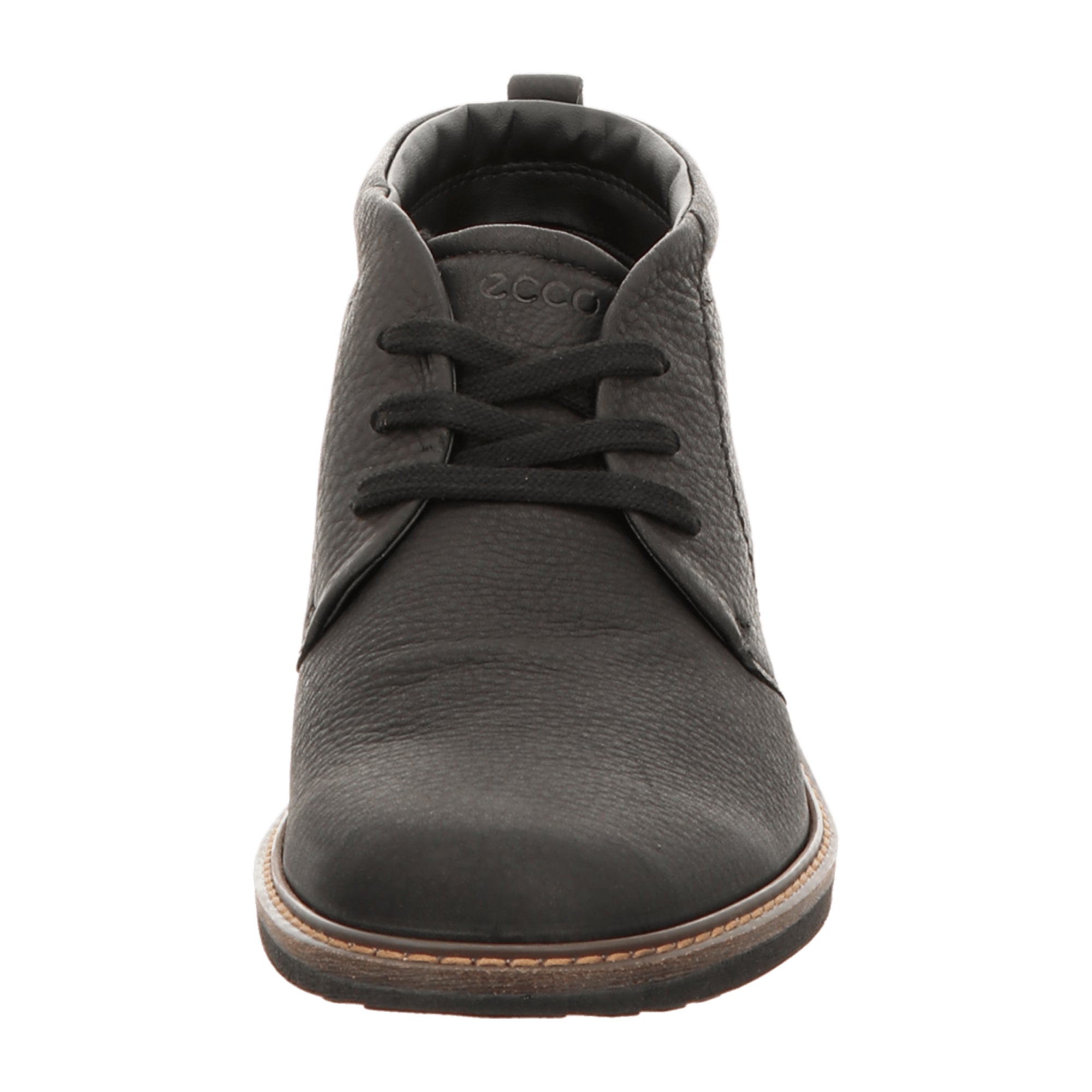 Ecco Men's Black Leather Shoes - Durable & Stylish Footwear for Young Adults