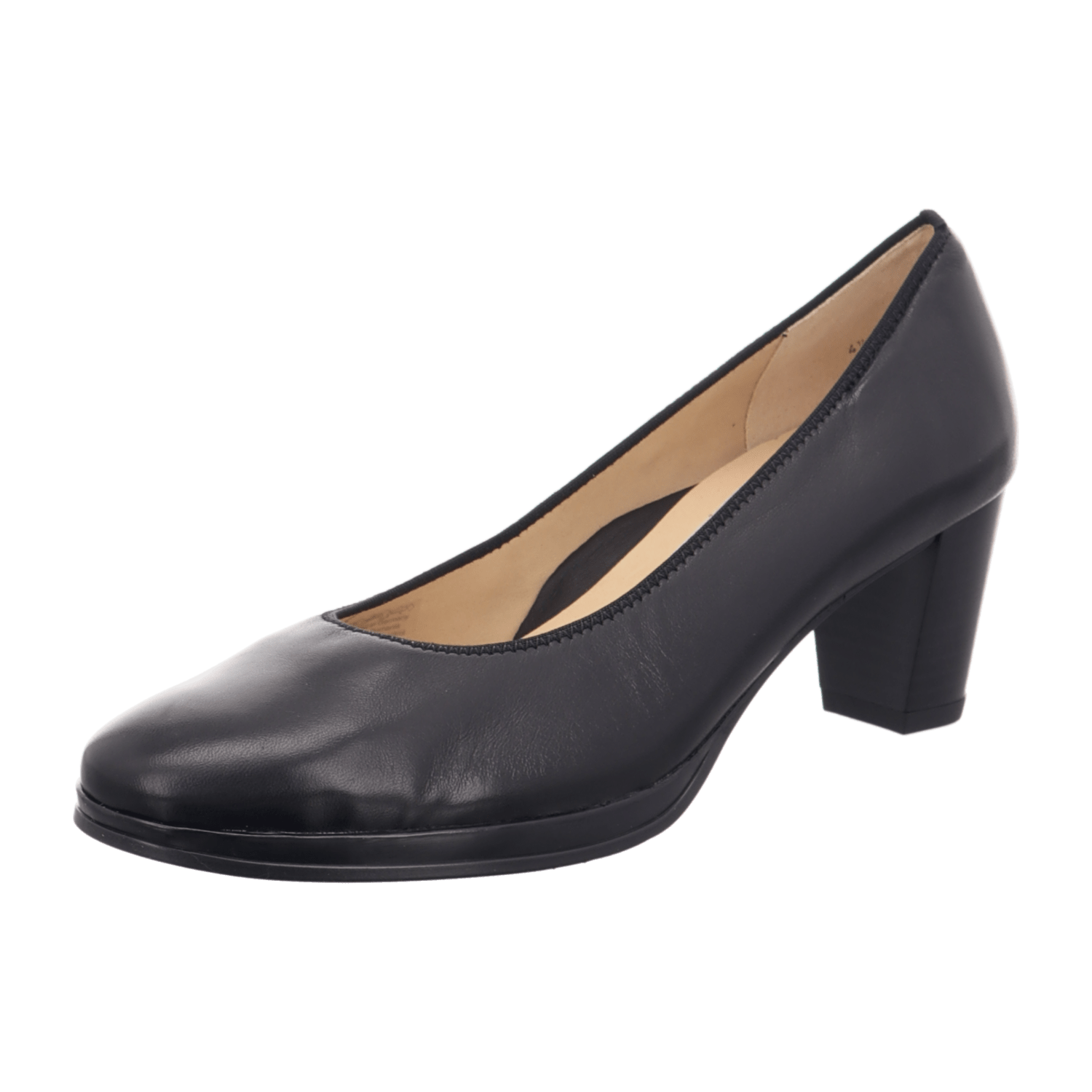 ARA ORLY Women's Pumps in Black Nubuck Leather with Round Toe and Rubber Sole - Bartel-Shop