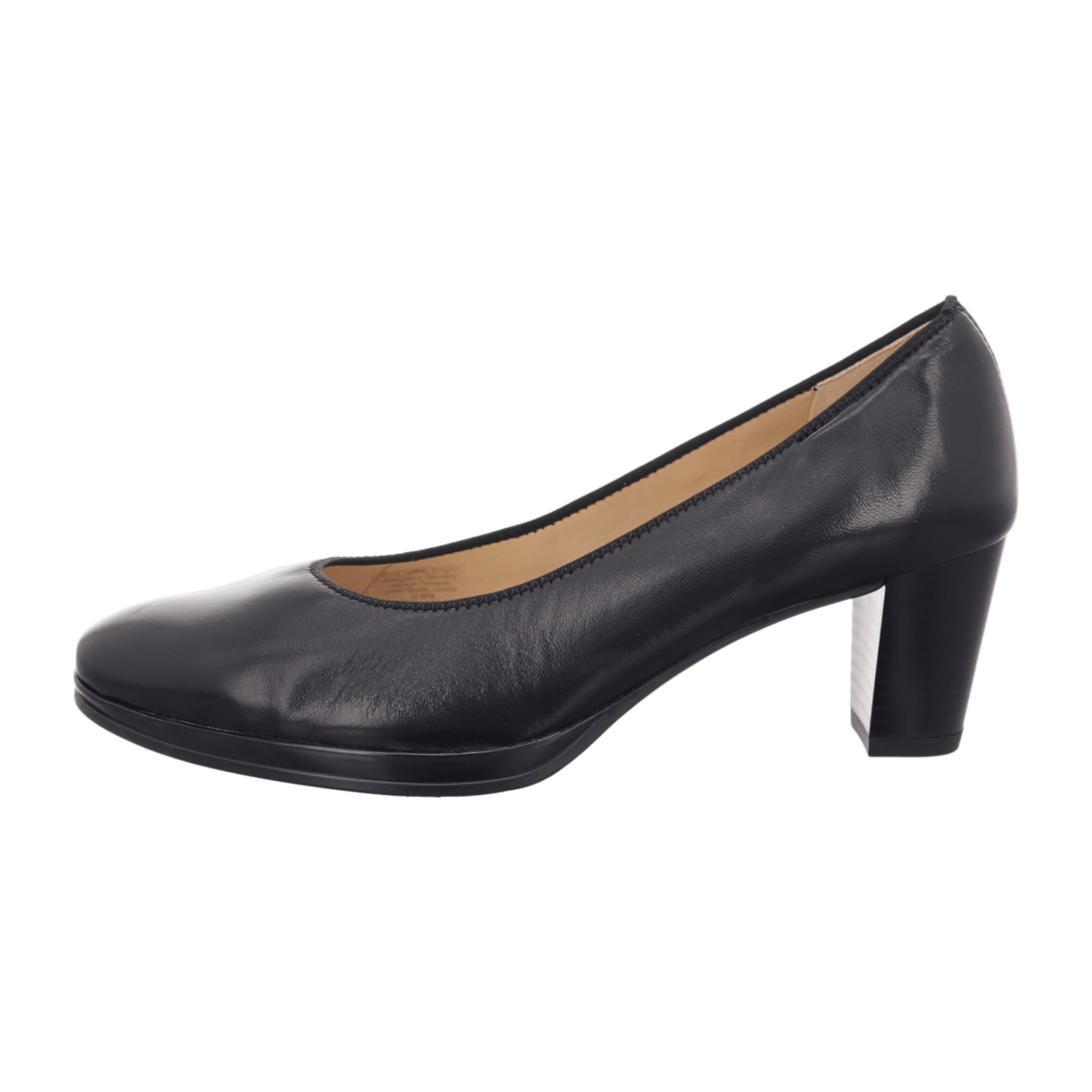 ARA ORLY Women's Pumps in Black Nubuck Leather with Round Toe and Rubber Sole - Bartel-Shop