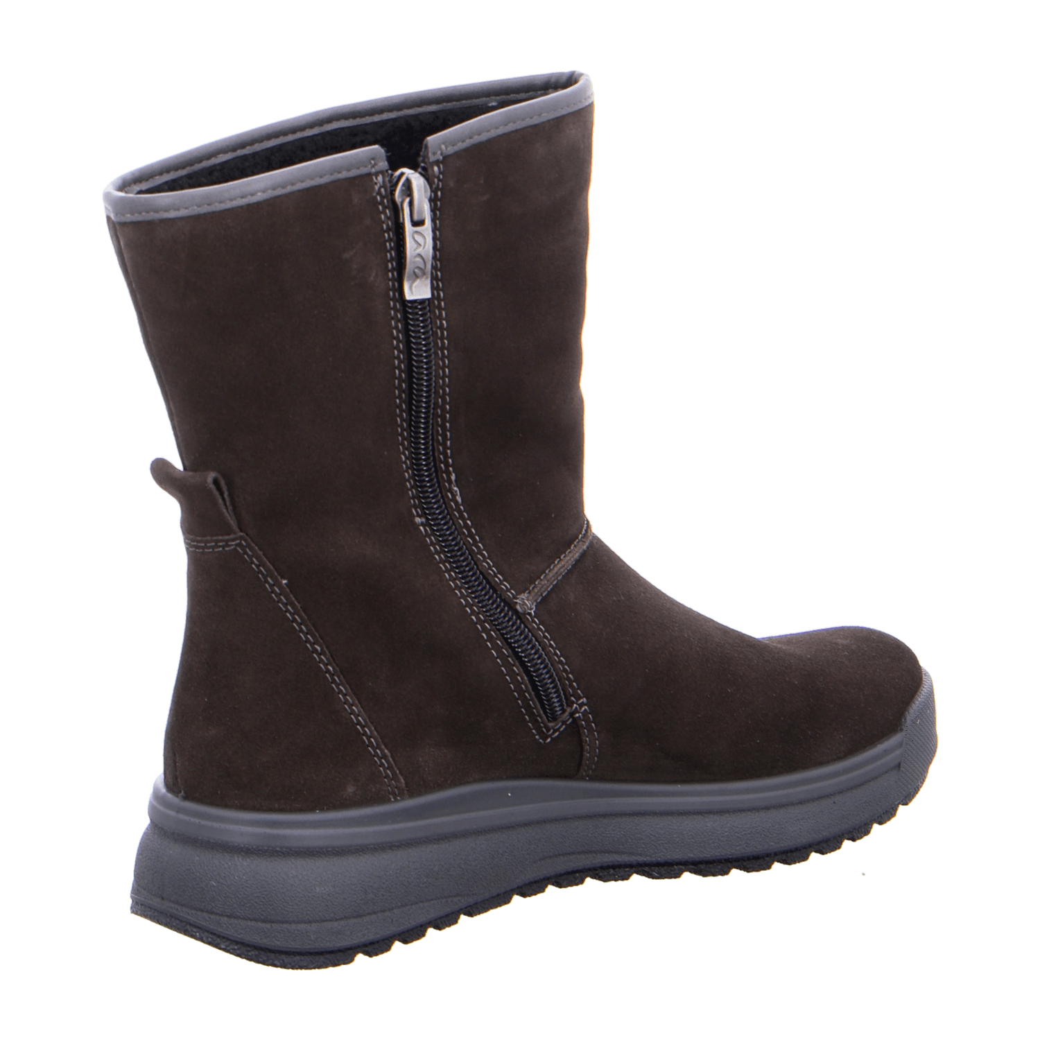 ARA ASPEN Women's Nubuck Leather Snow Boots with Zipper and Gore-Tex Lining, Black - Bartel-Shop