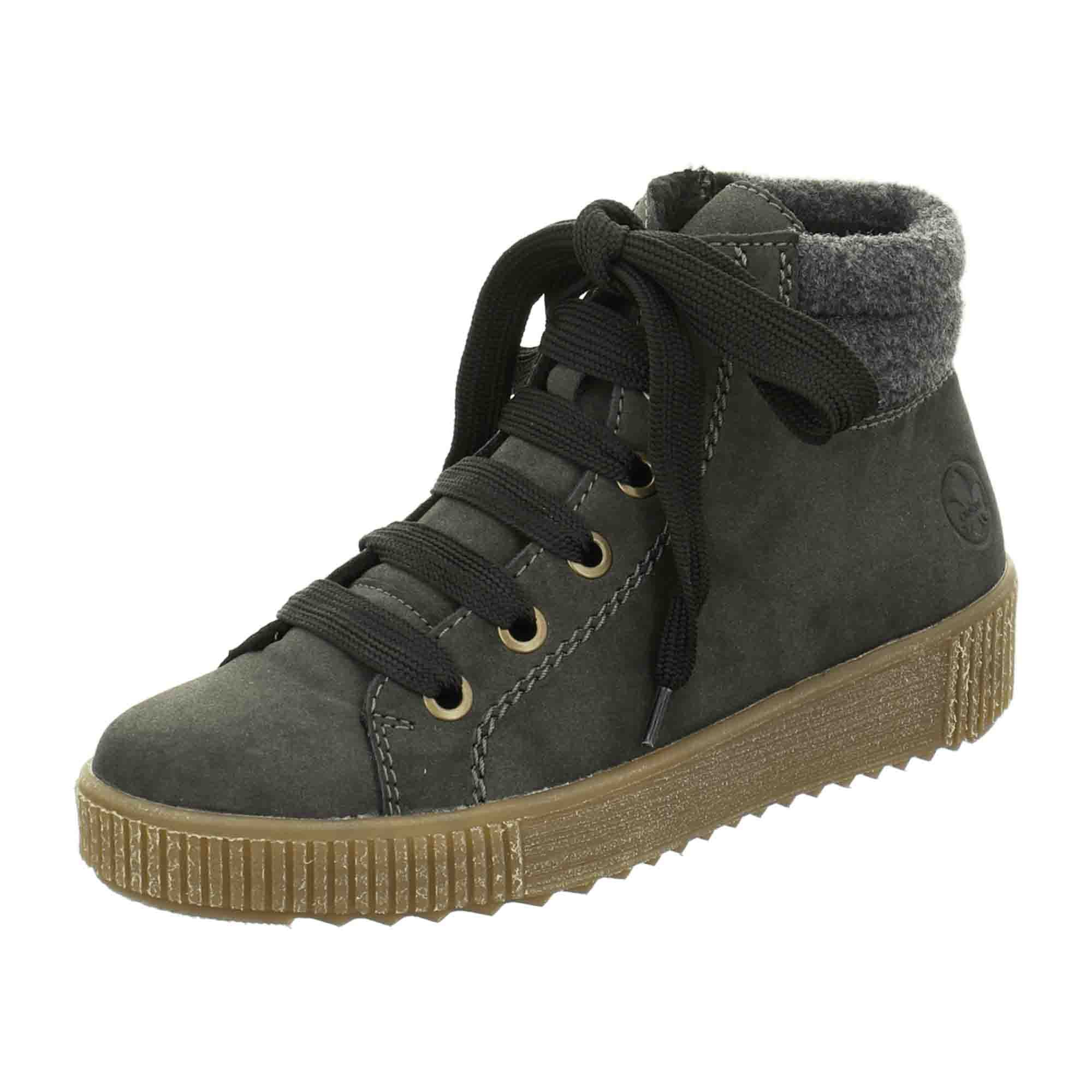 Rieker Women's Gray Comfort Ankle Boots Warm Lined for Fall Winter