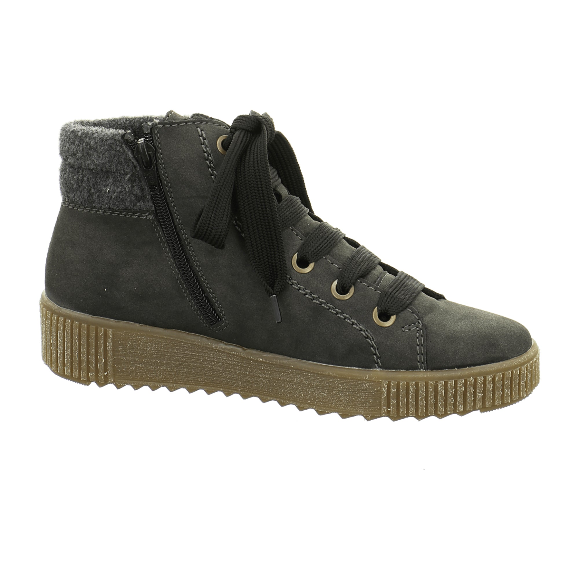 Rieker Women's Gray Comfort Ankle Boots Warm Lined for Fall Winter