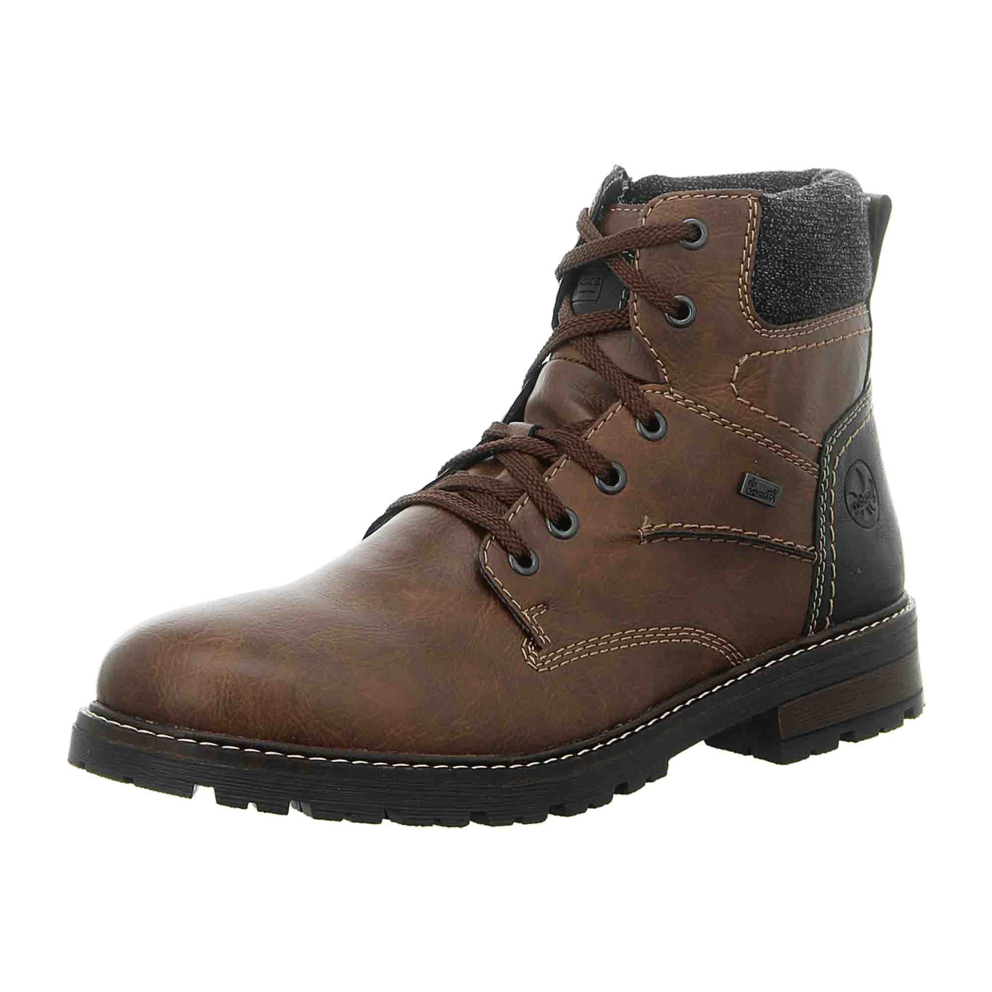 Rieker Men's Brown Lace-Up Boots with Rieker Tex Membrane for Fall/Winter