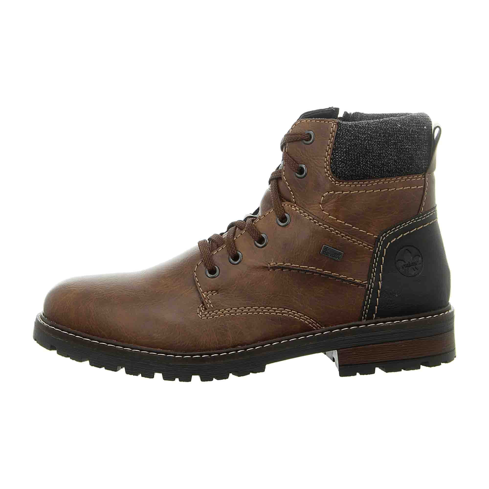 Rieker Men's Brown Lace-Up Boots with Rieker Tex Membrane for Fall/Winter
