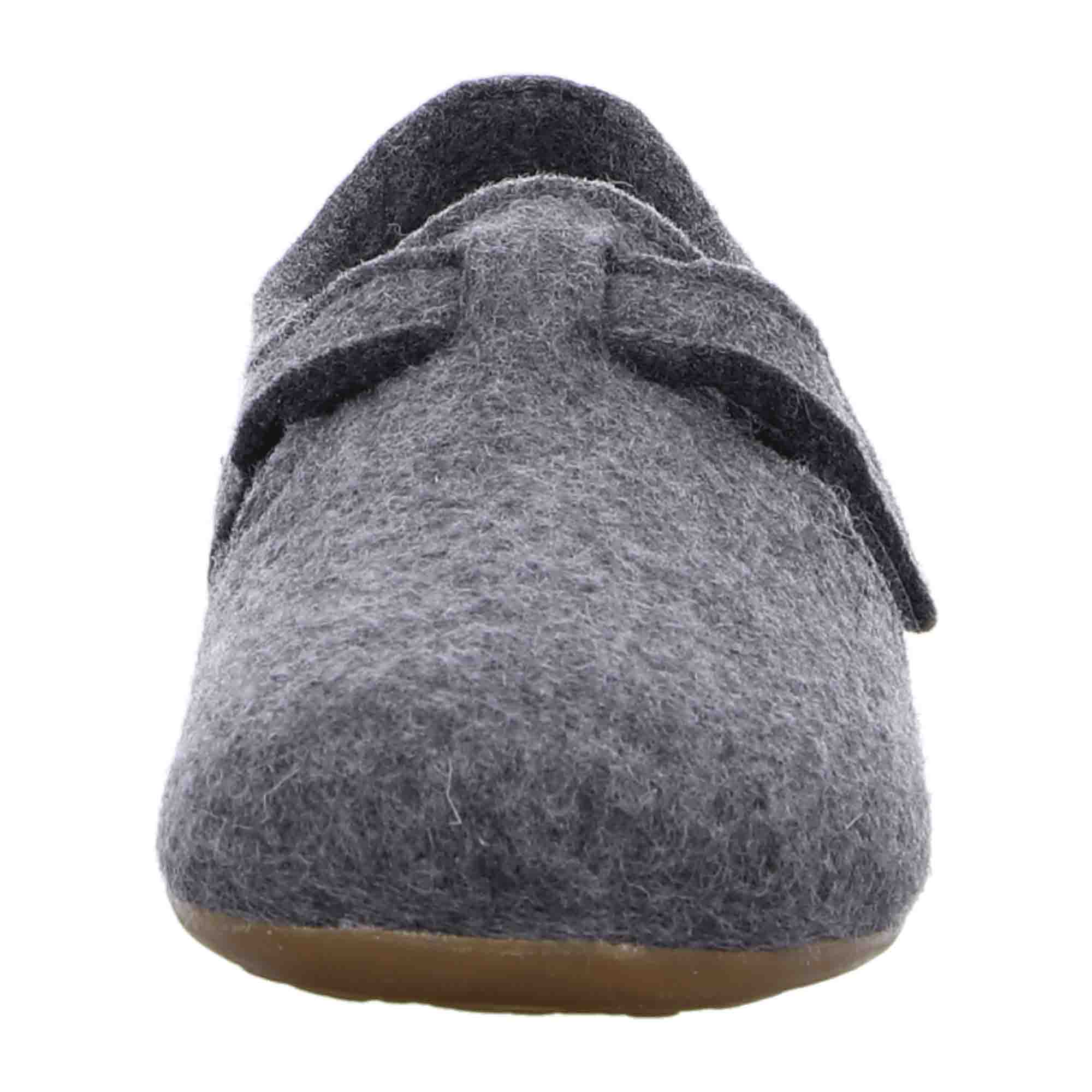 Haflinger Everest Focus Men's Wool Felt Slippers, Anthracite Grey, Removable Footbed - 481056-4