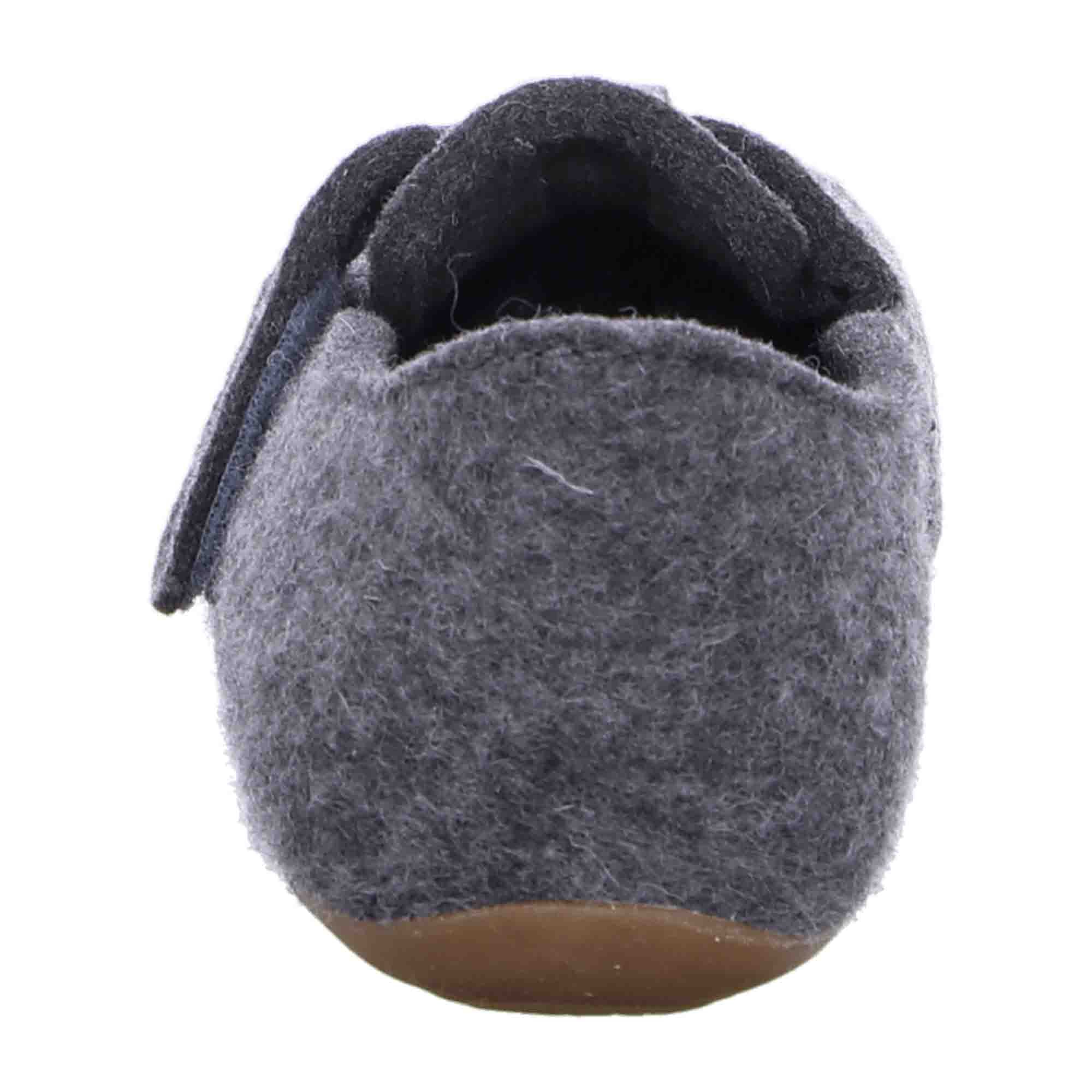 Haflinger Everest Focus Men's Wool Felt Slippers, Anthracite Grey, Removable Footbed - 481056-4 - Bartel-Shop