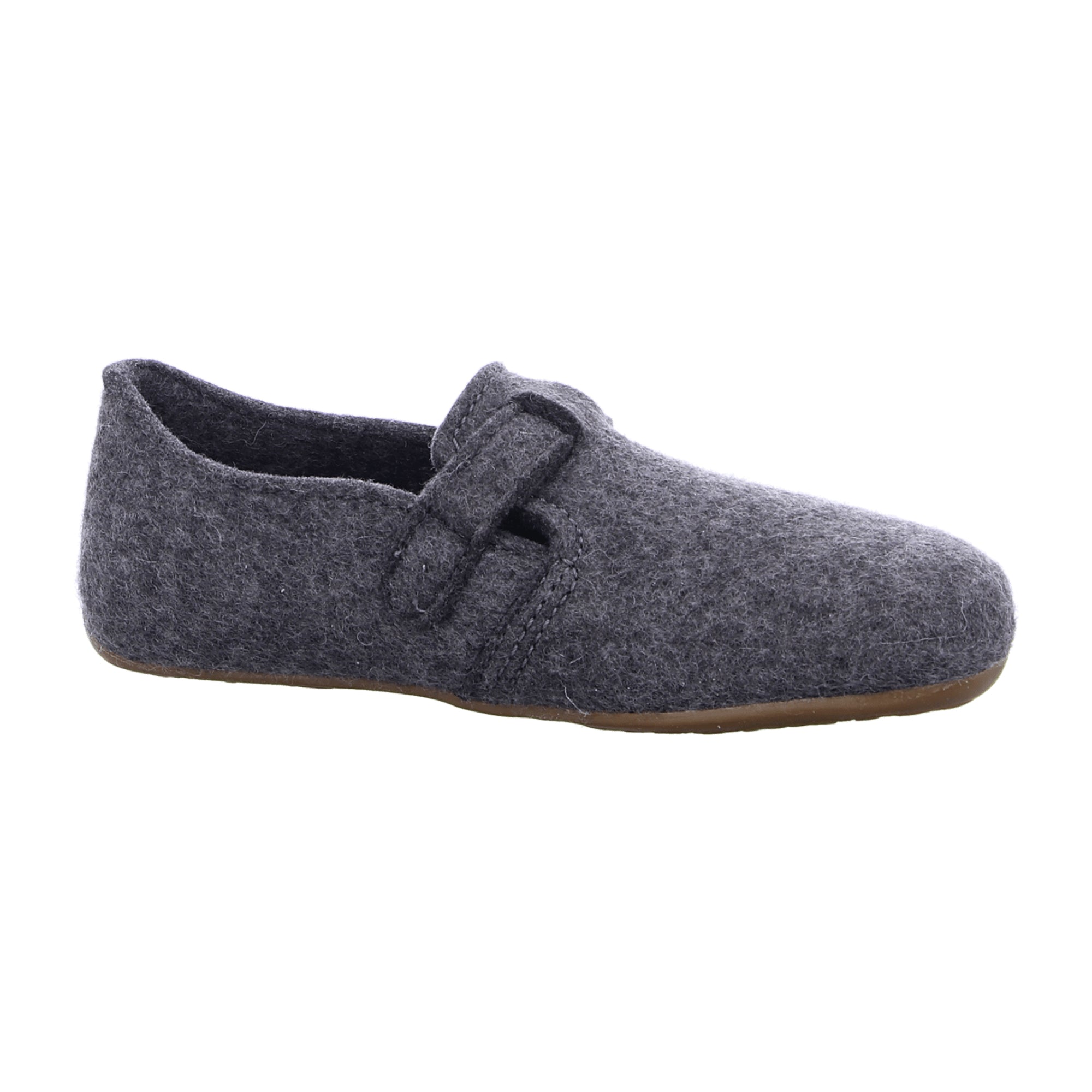 Haflinger Everest Focus Men's Wool Felt Slippers, Anthracite Grey, Removable Footbed - 481056-4 - Bartel-Shop