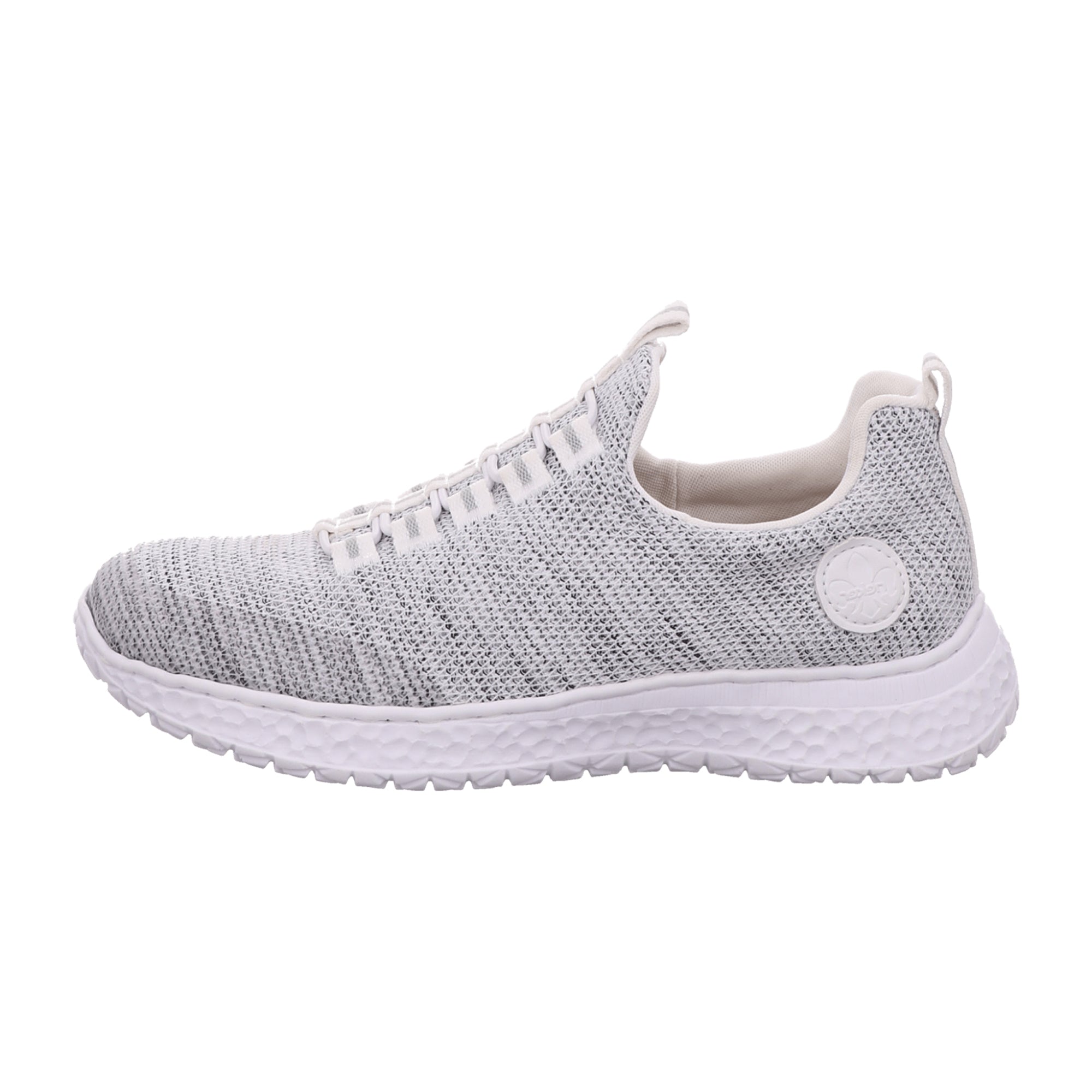 Rieker Women's Beige Slip-On Shoes with Elastic Upper and MemoSoft Cushioning