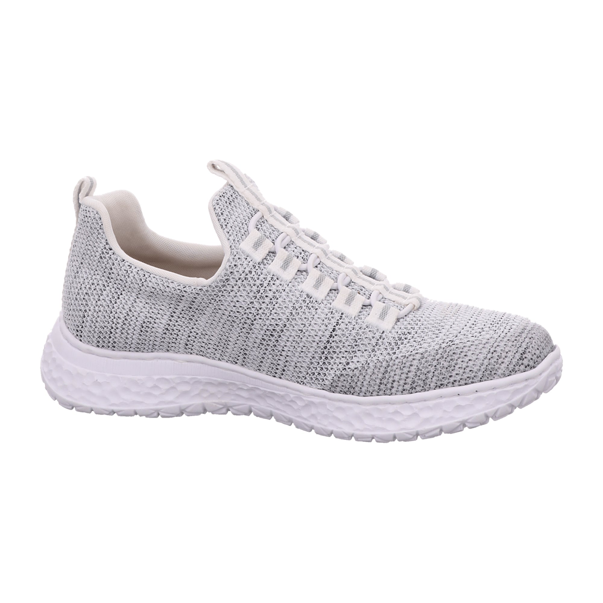 Rieker Women's Beige Slip-On Shoes with Elastic Upper and MemoSoft Cushioning