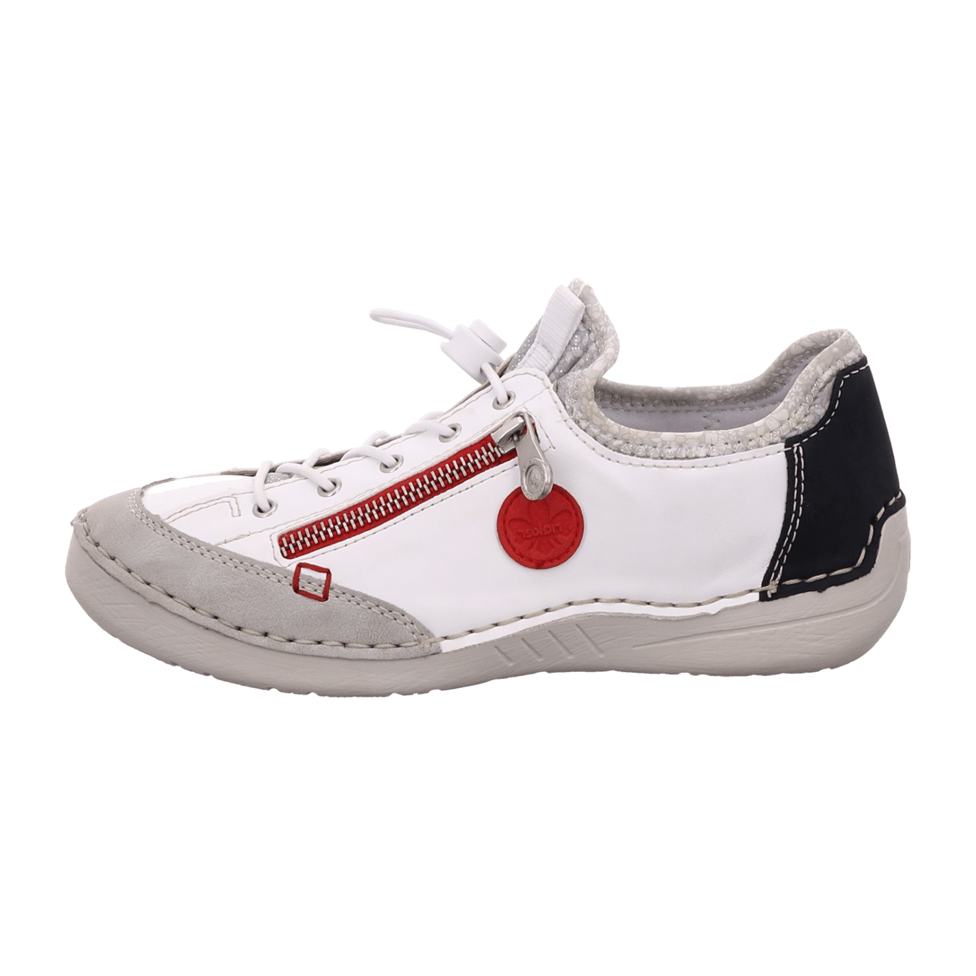 Rieker Women's White Casual Lace-Up Shoes with Comfortable Soft Sole
