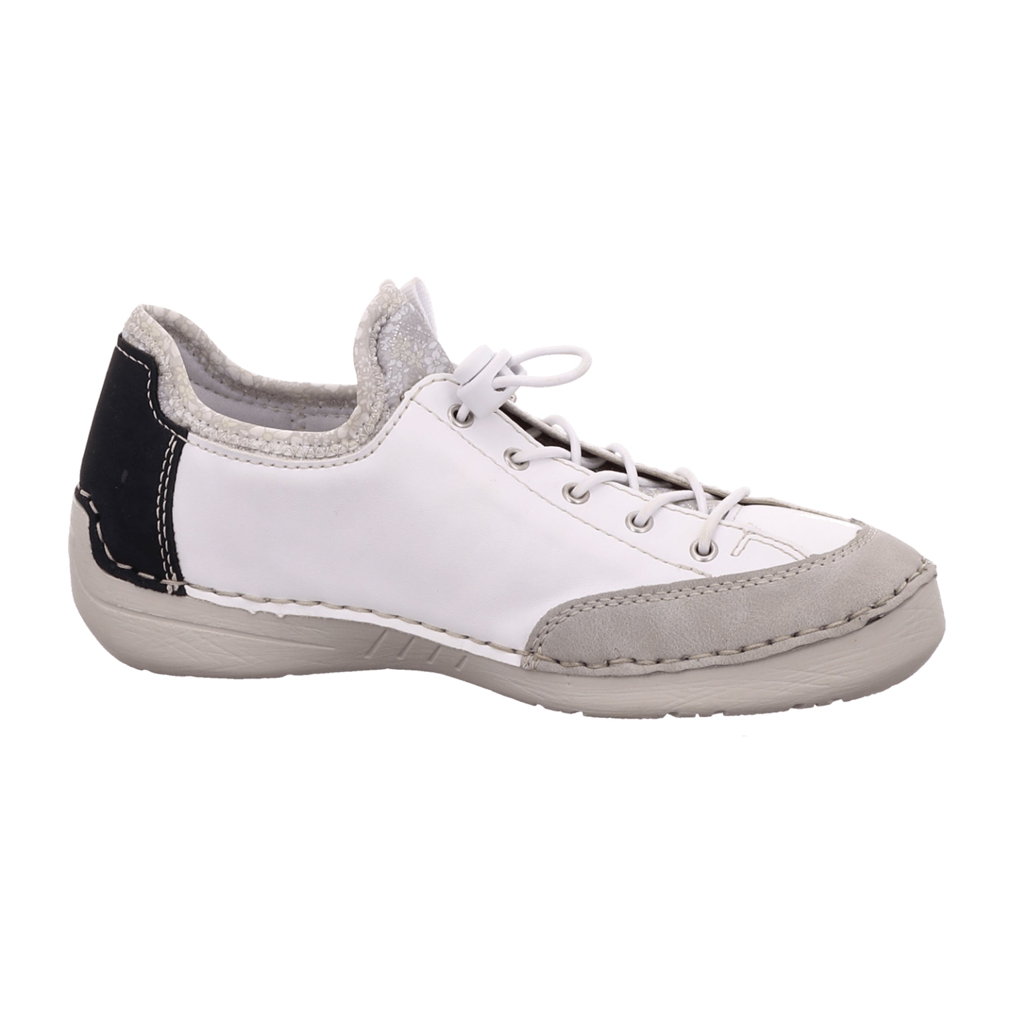 Rieker Women's White Casual Lace-Up Shoes with Comfortable Soft Sole