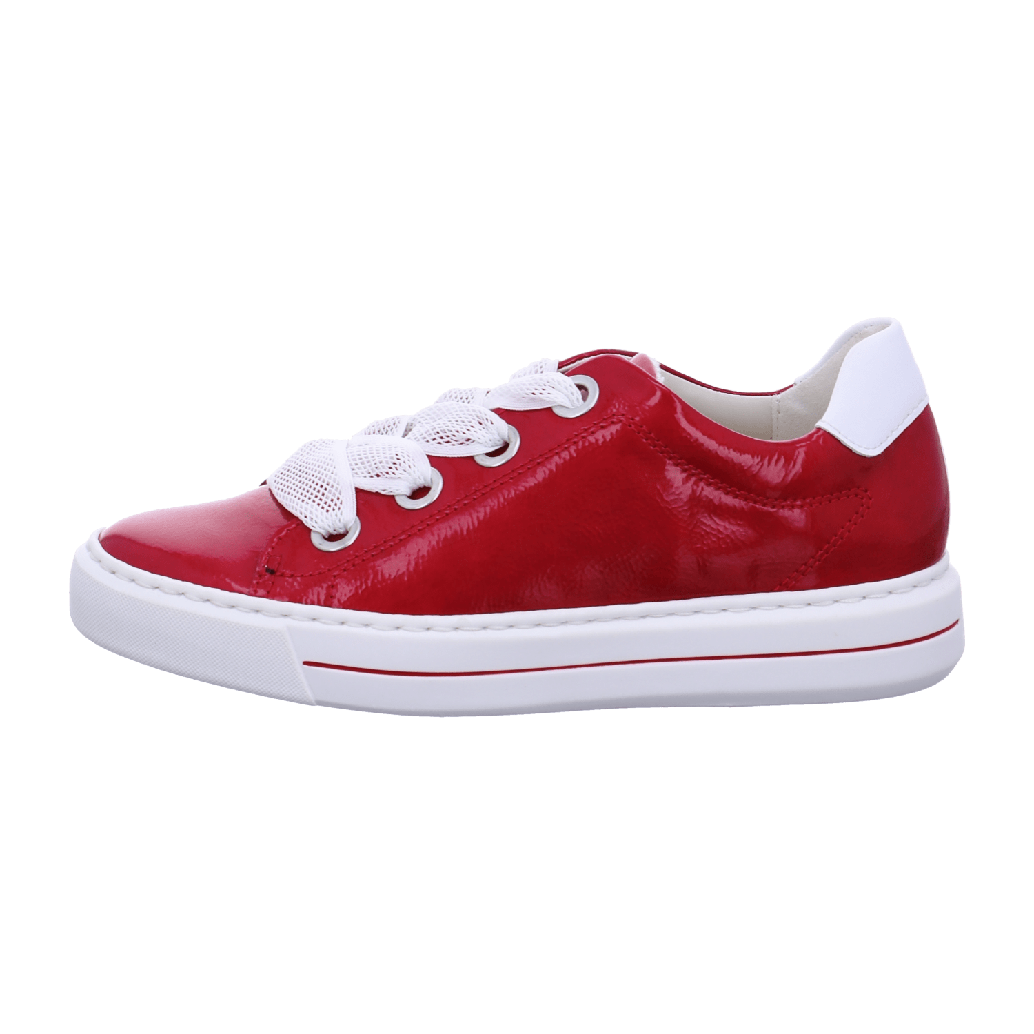 ARA COURTYARD Women's Sneakers in Red Patent Leather with Lacing and Cold-Weather Lined Interior - Bartel-Shop