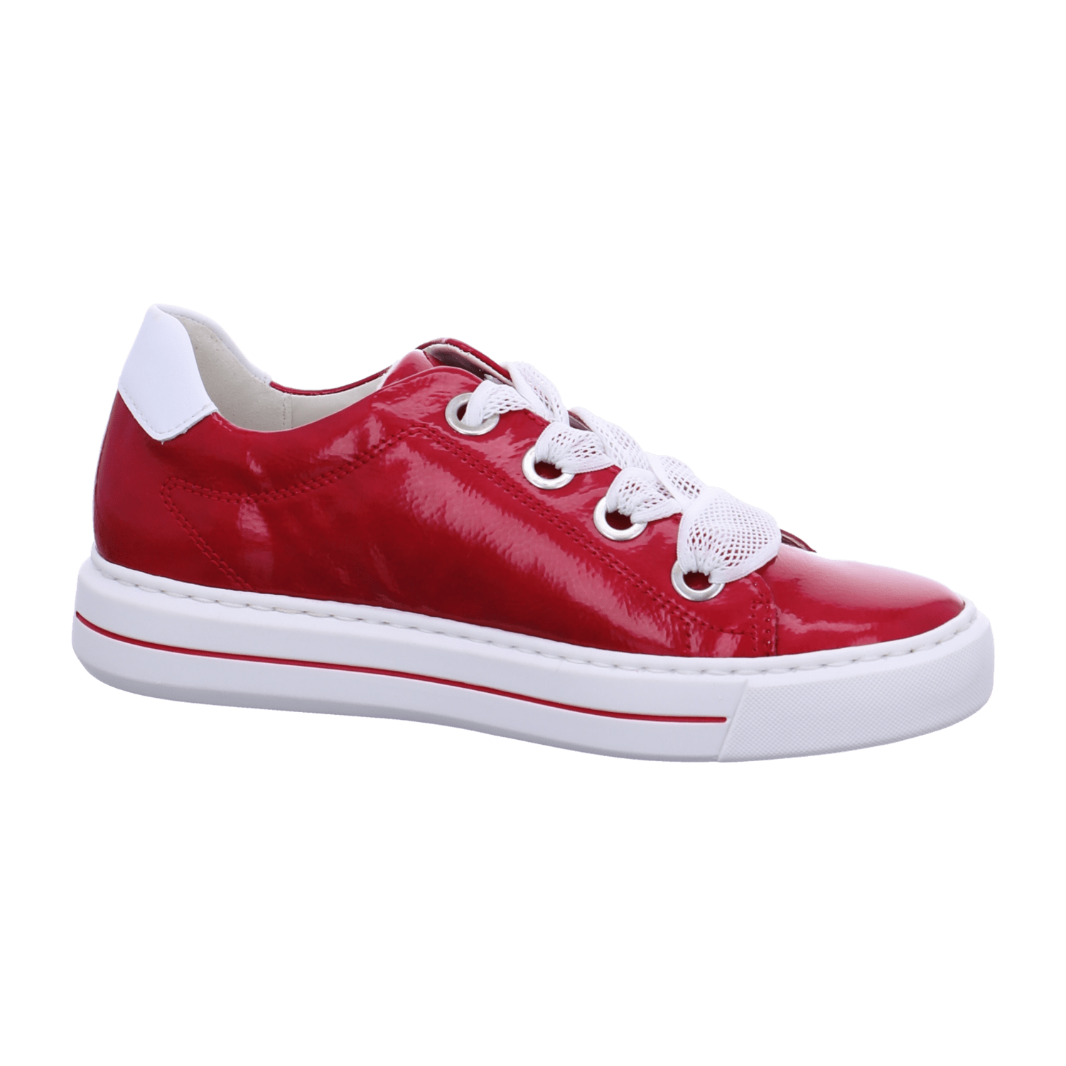 ARA COURTYARD Women's Sneakers in Red Patent Leather with Lacing and Cold-Weather Lined Interior - Bartel-Shop