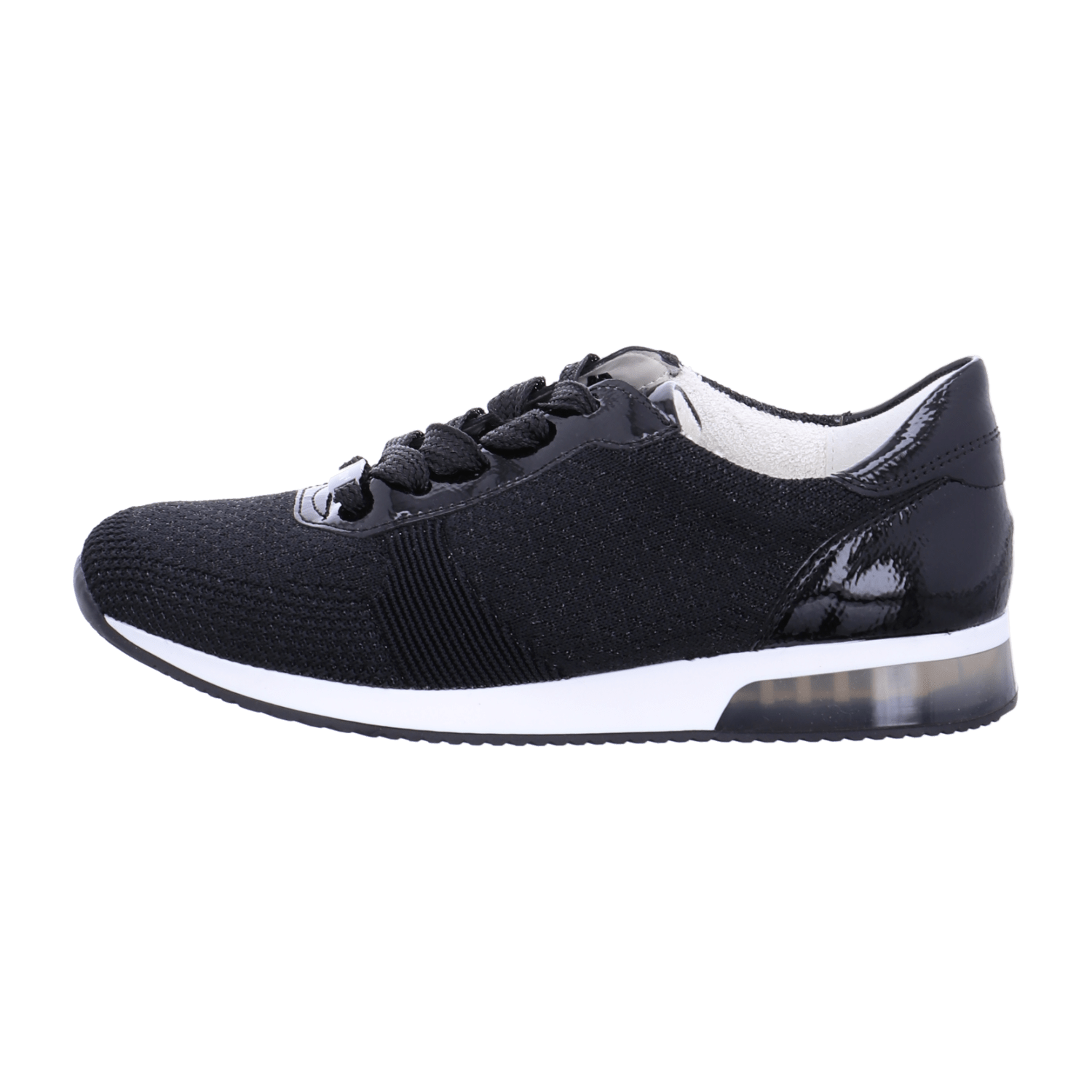 ARA LISBON Women's Sneakers Black Leather Casual Fashion Slip-On Round Toe