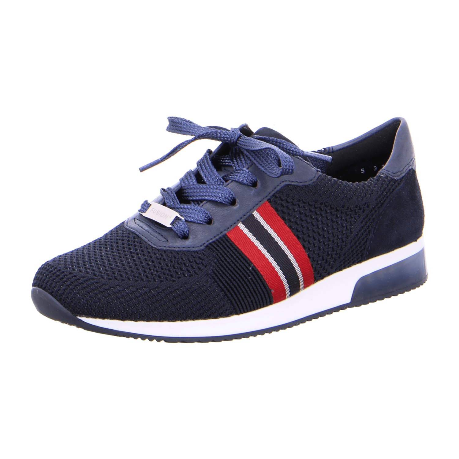 ARA LISBON Women's Nubuck Leather Slip-On Sneakers with Lace-Up Closure, Round Toe and Cold-Weather Lined Interior in Blue Silver