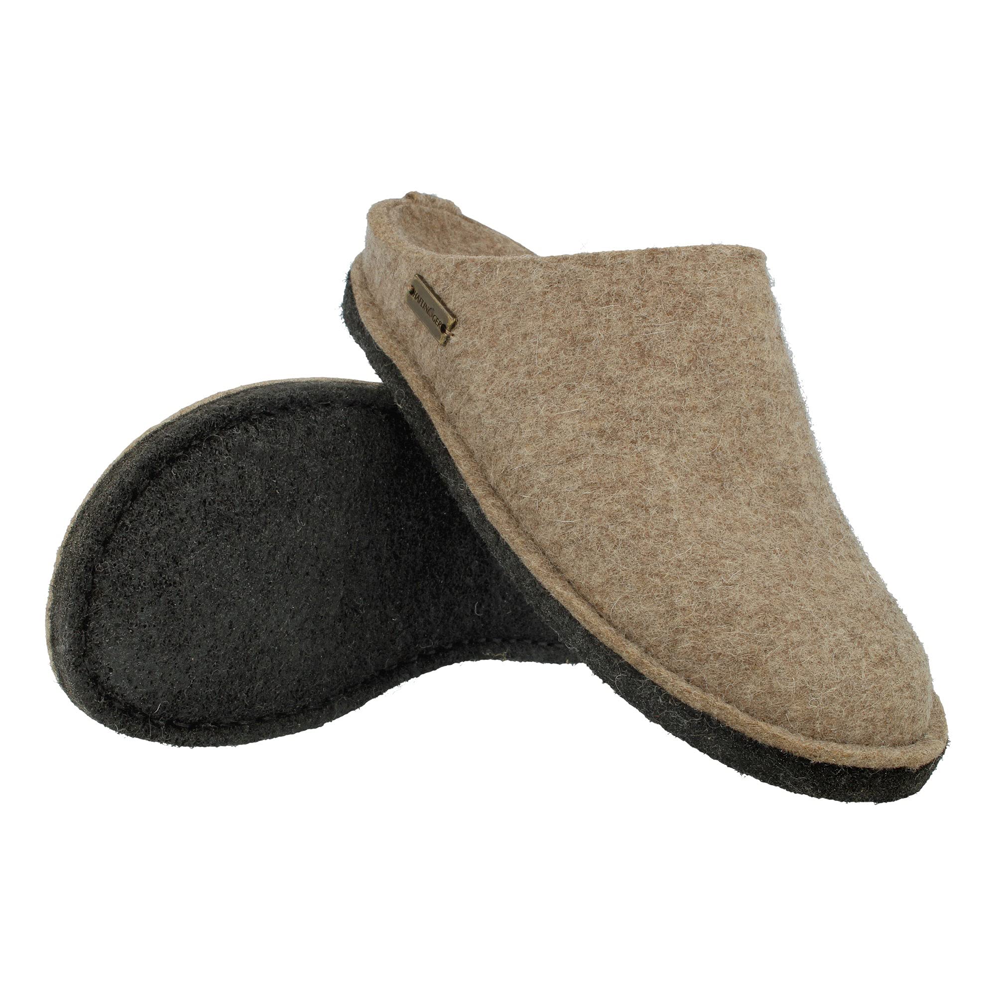 HAFLINGER Flair Soft Felt Slippers Made of Wool Felt, Peat - Bartel-Shop