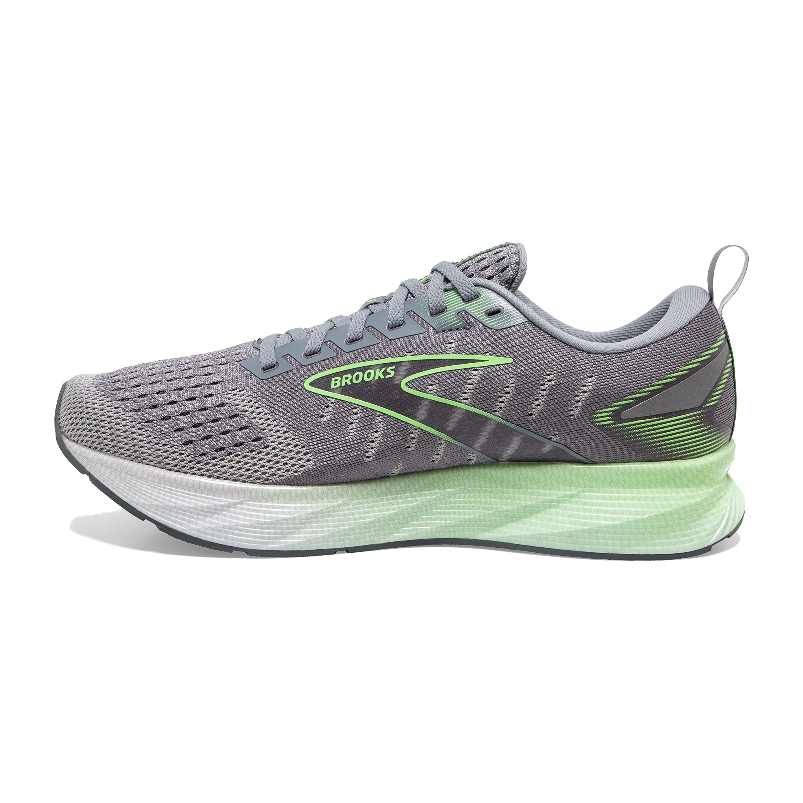 Brooks Levitate 6 Men Road Running Shoes Lightweight Grey Neon Green