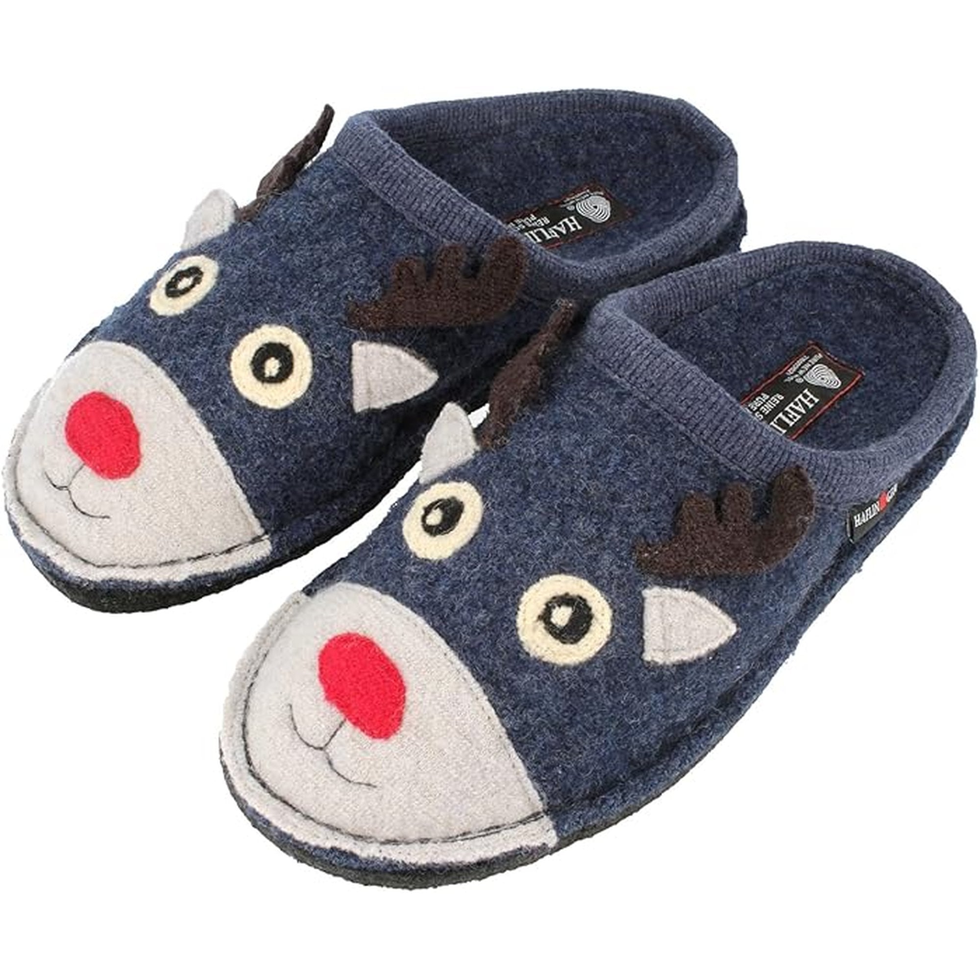 Haflinger Flair Renna Reindeer Animals Clogs Mules Slippers Wool Felt House Shoes Indoor Outdoor