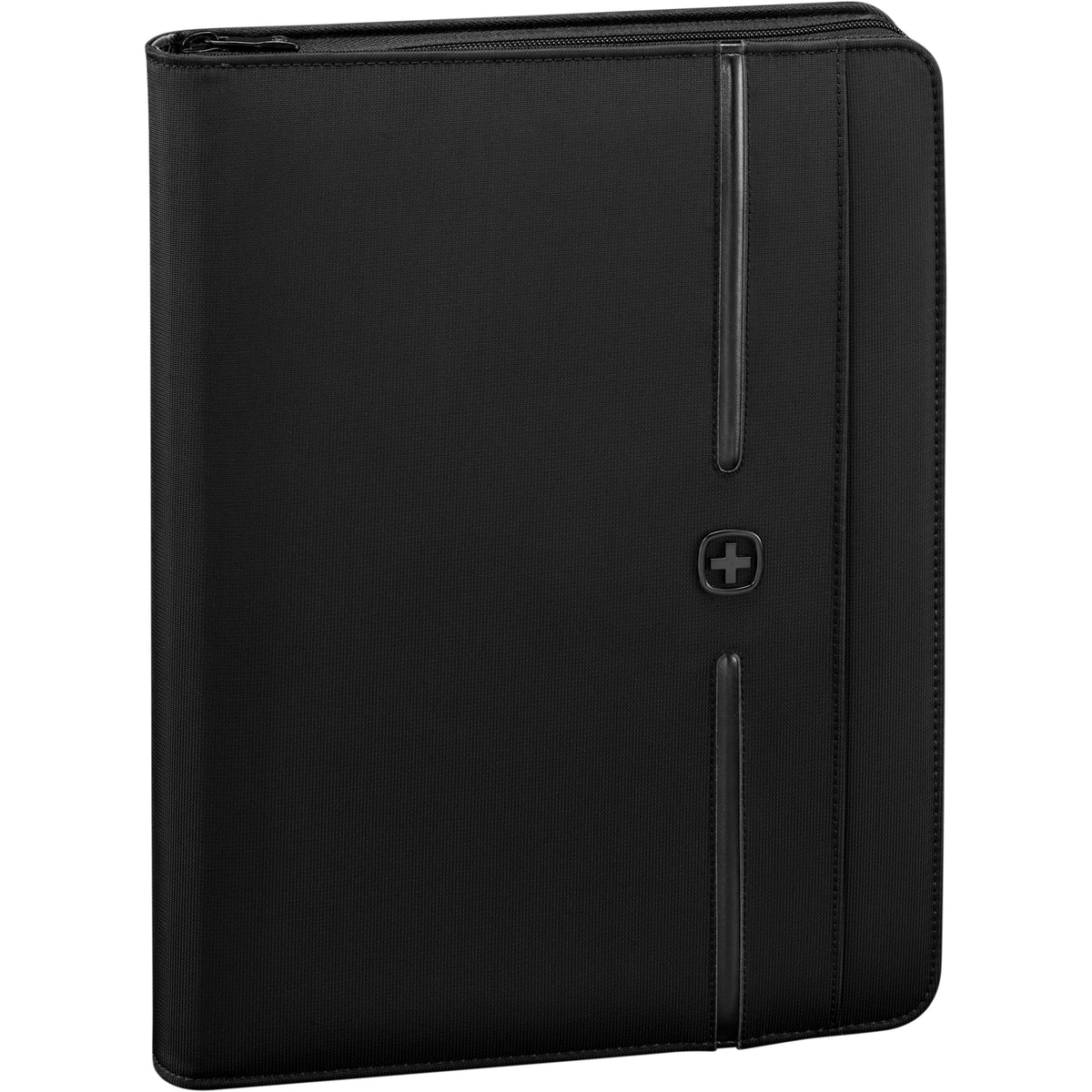 WENGER Affiliate Padfolio with Ring Binder & 10" Tablet Sleeve Black Polyester