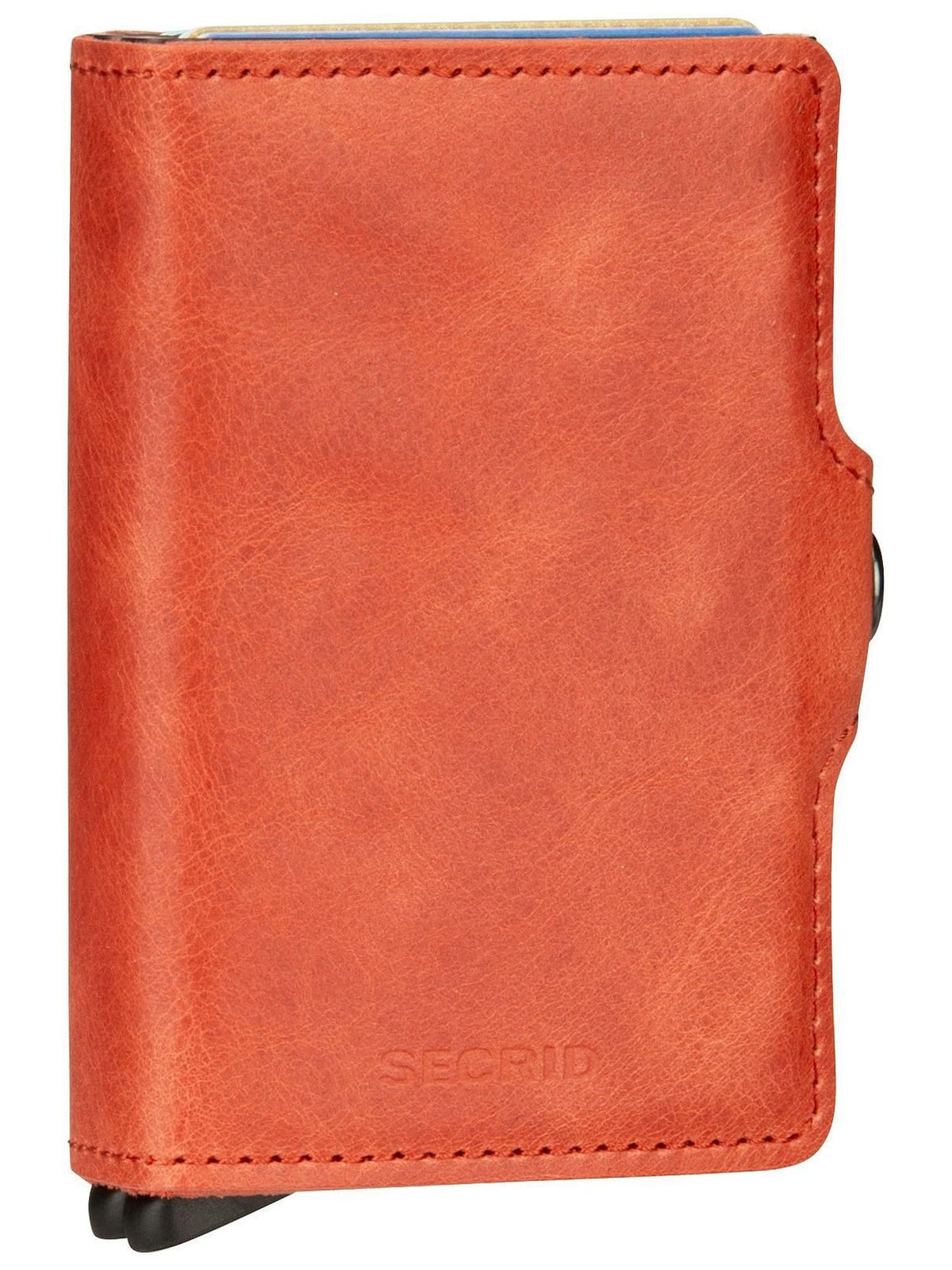 Secrid Vintage RFID Leather Wallet Orange - Slim Bifold for Cards & Notes