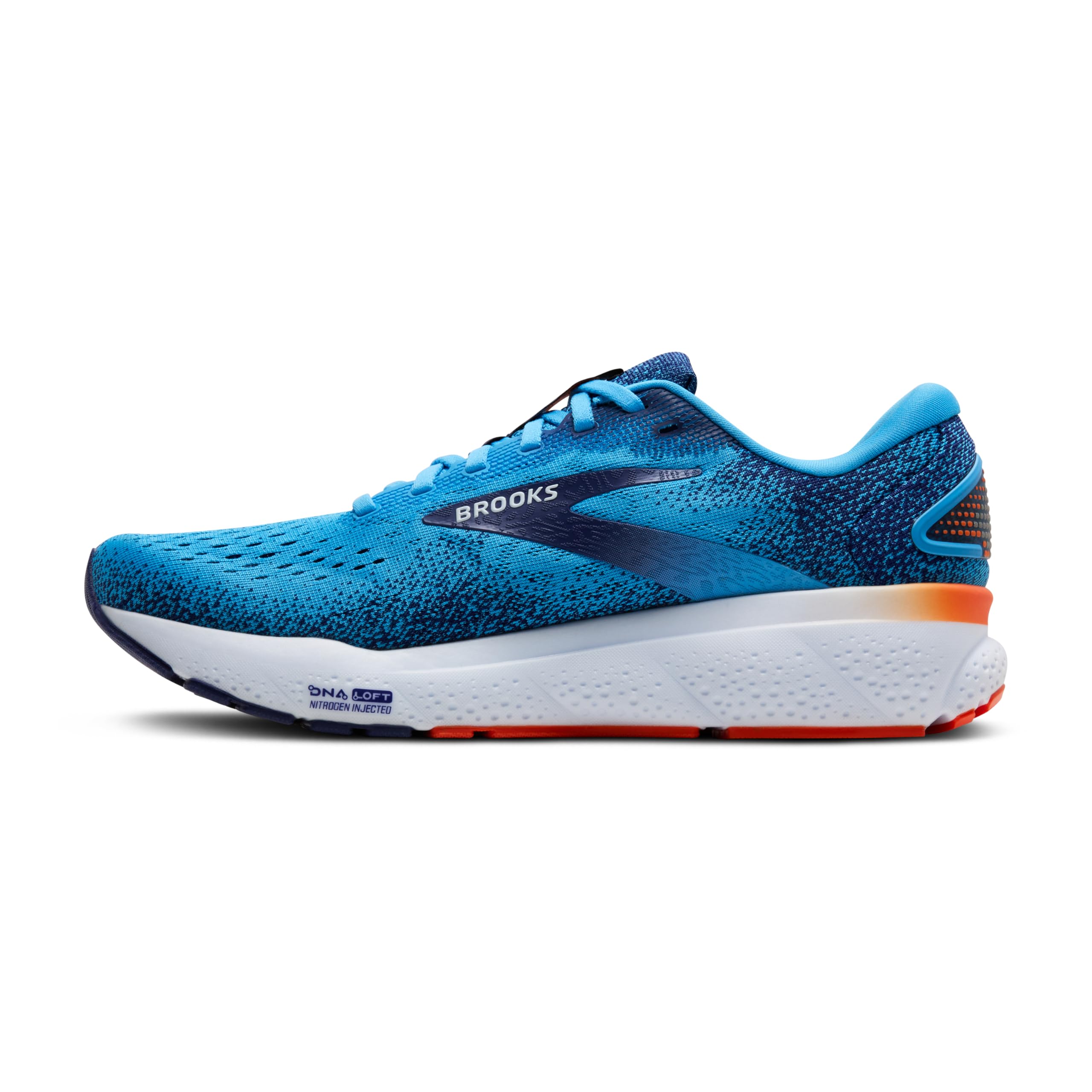 Brooks Ghost 16 Men Road Running Shoes Plastic Bonnie Blue Blue Ribbon Orange