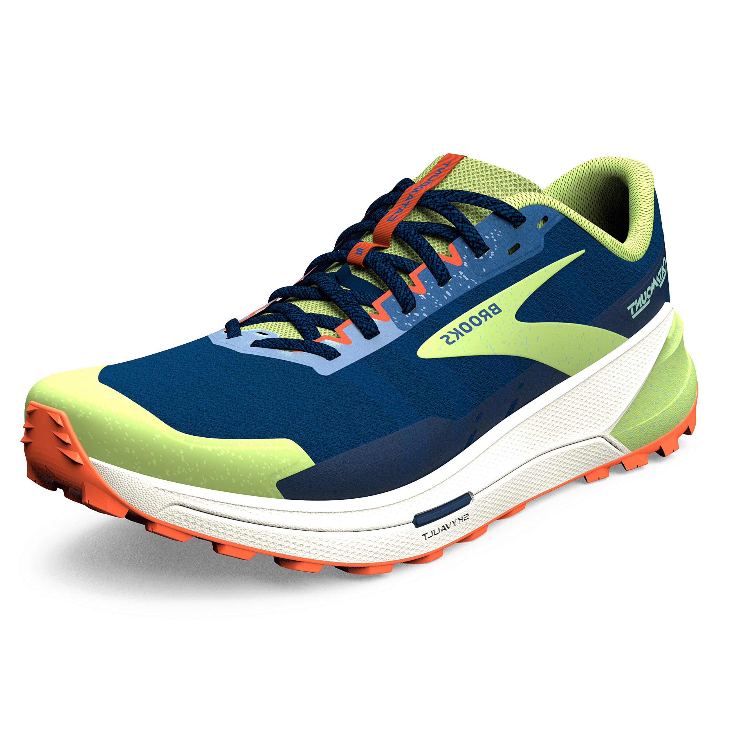 Brooks Men's Catamount 2 Trail Running Shoes, Navy/Firecracker/Sharp Green