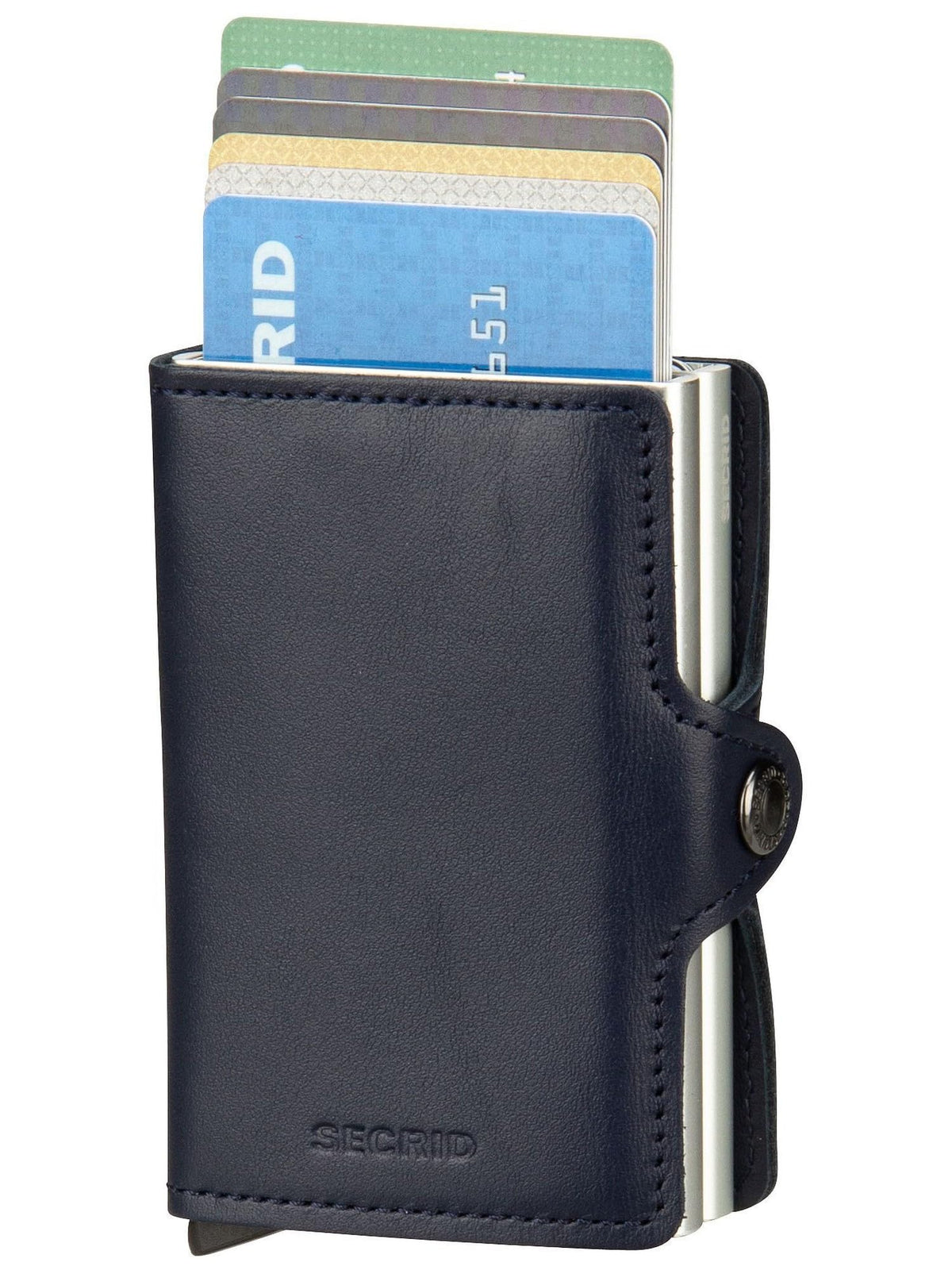 Secrid Twin Wallet Navy Leather - Casual Card Holder for Women