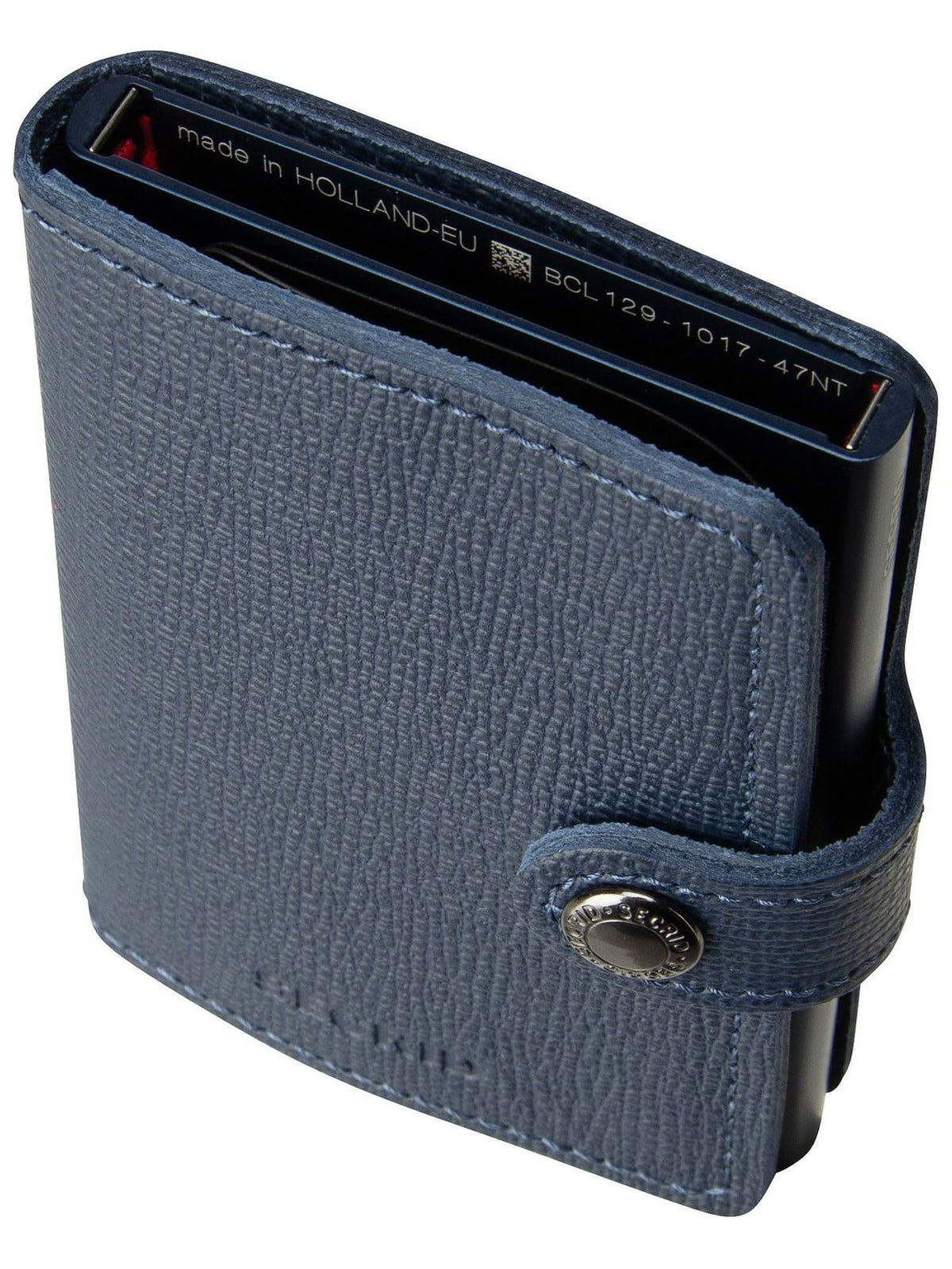 Secrid Miniwallet Crisple Navy - Slim Leather Credit Card Holder RFID