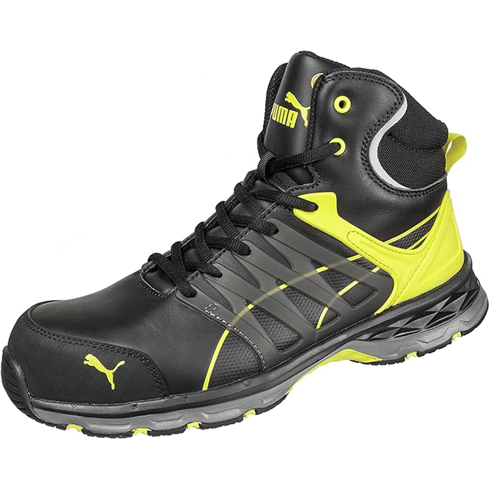 Puma SAFETY VELOCITY 2.0 Mid S3 ESD SRC Work Boots Shoes Leather Cap Toe Yellow