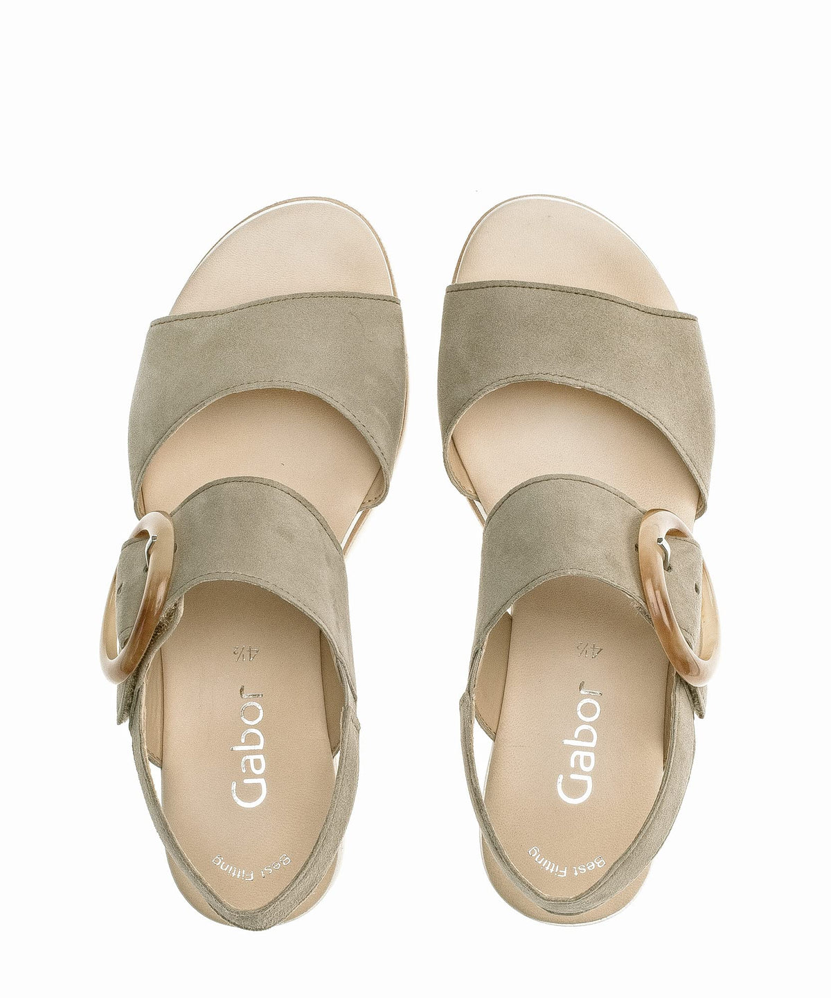 Gabor Women Sandals Green Suede Wedge Size 39 EU Cork Sole