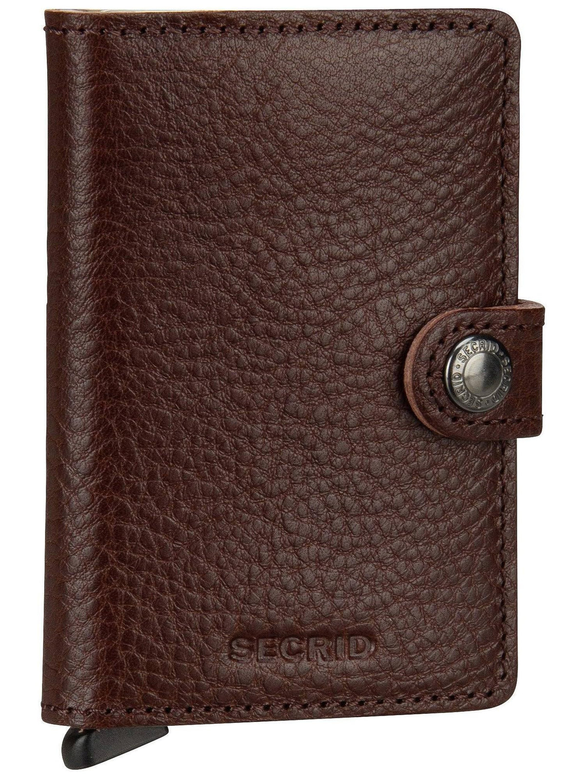 Secrid Miniwallet Veg Tanned Leather Wallet - Espresso Brown, Slim RFID