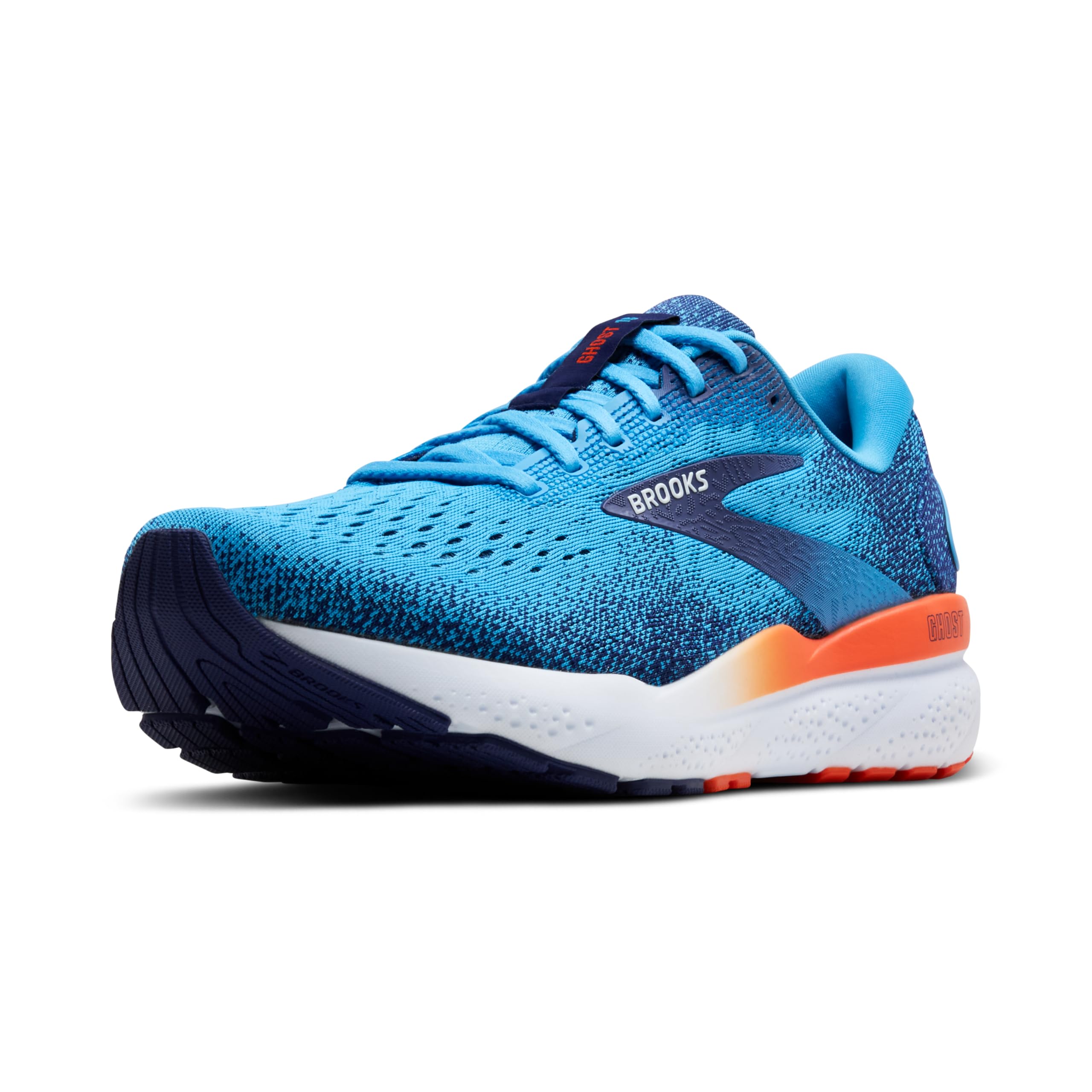 Brooks Ghost 16 Men Road Running Shoes Plastic Bonnie Blue Blue Ribbon Orange