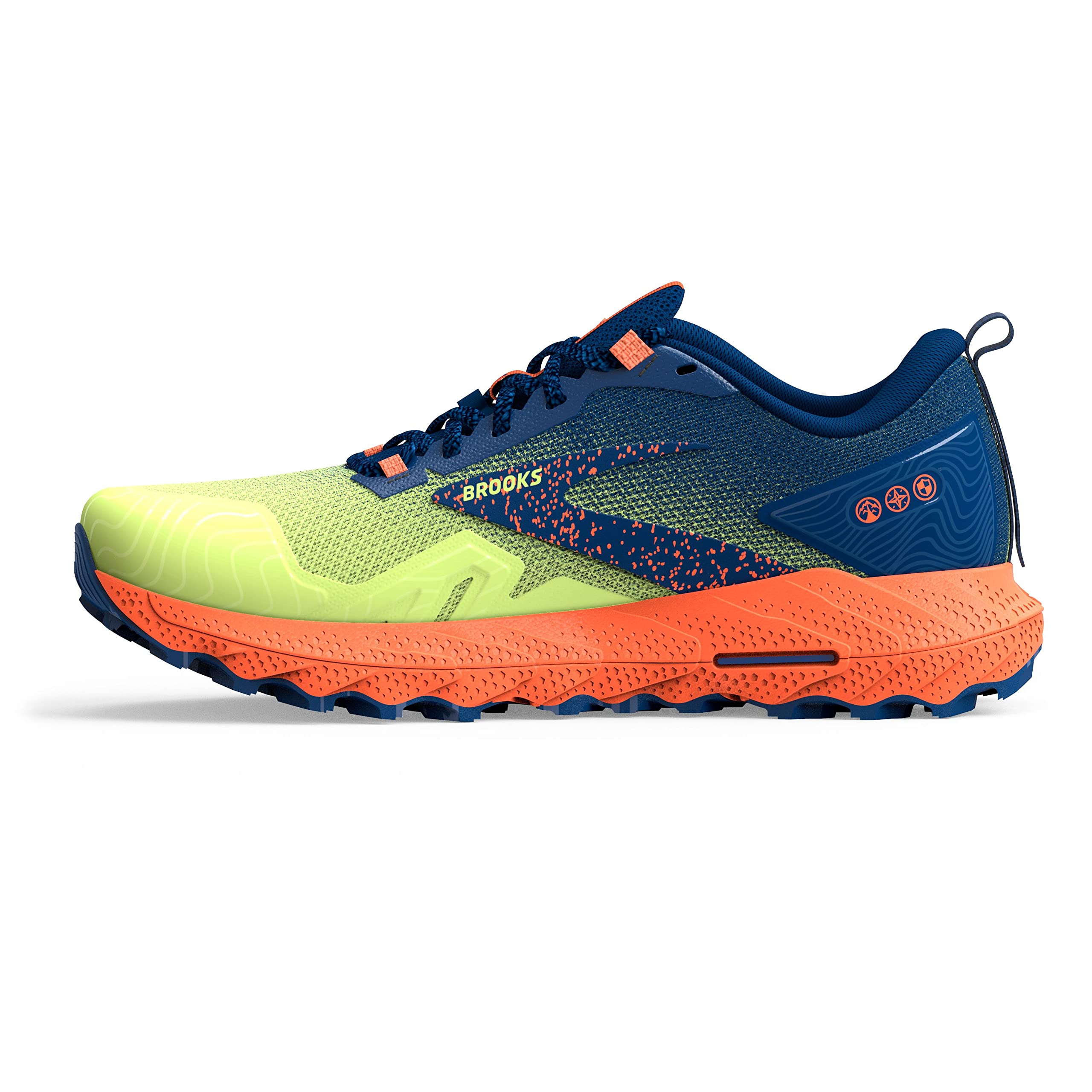 Brooks Cascadia 17 Men Running Shoes Lightweight Canvas Sharp Green Navy Firecracker