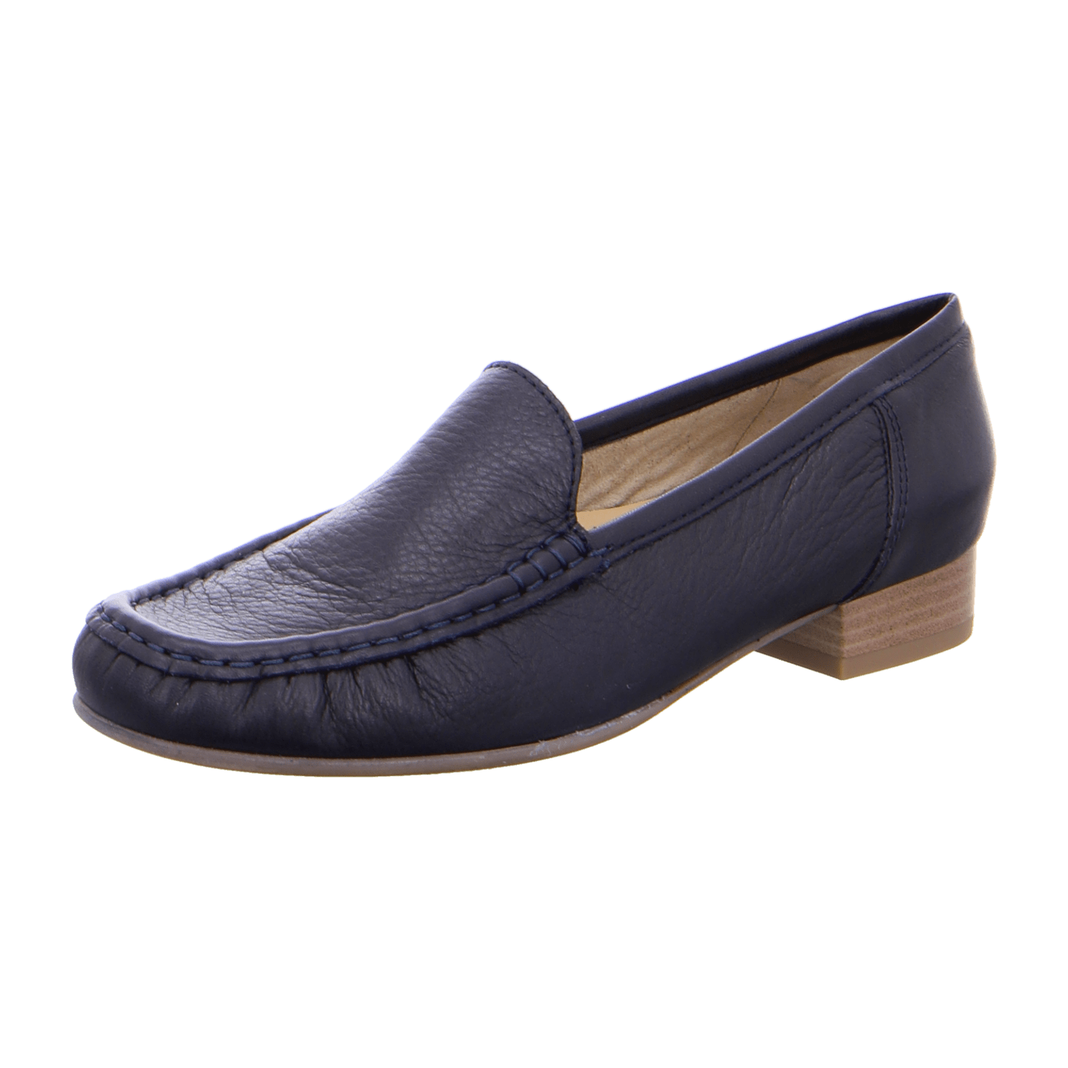 ARA ATLANTA Women's Moccasin in Blue Smooth Leather with Textile Lining and Synthetic Sole