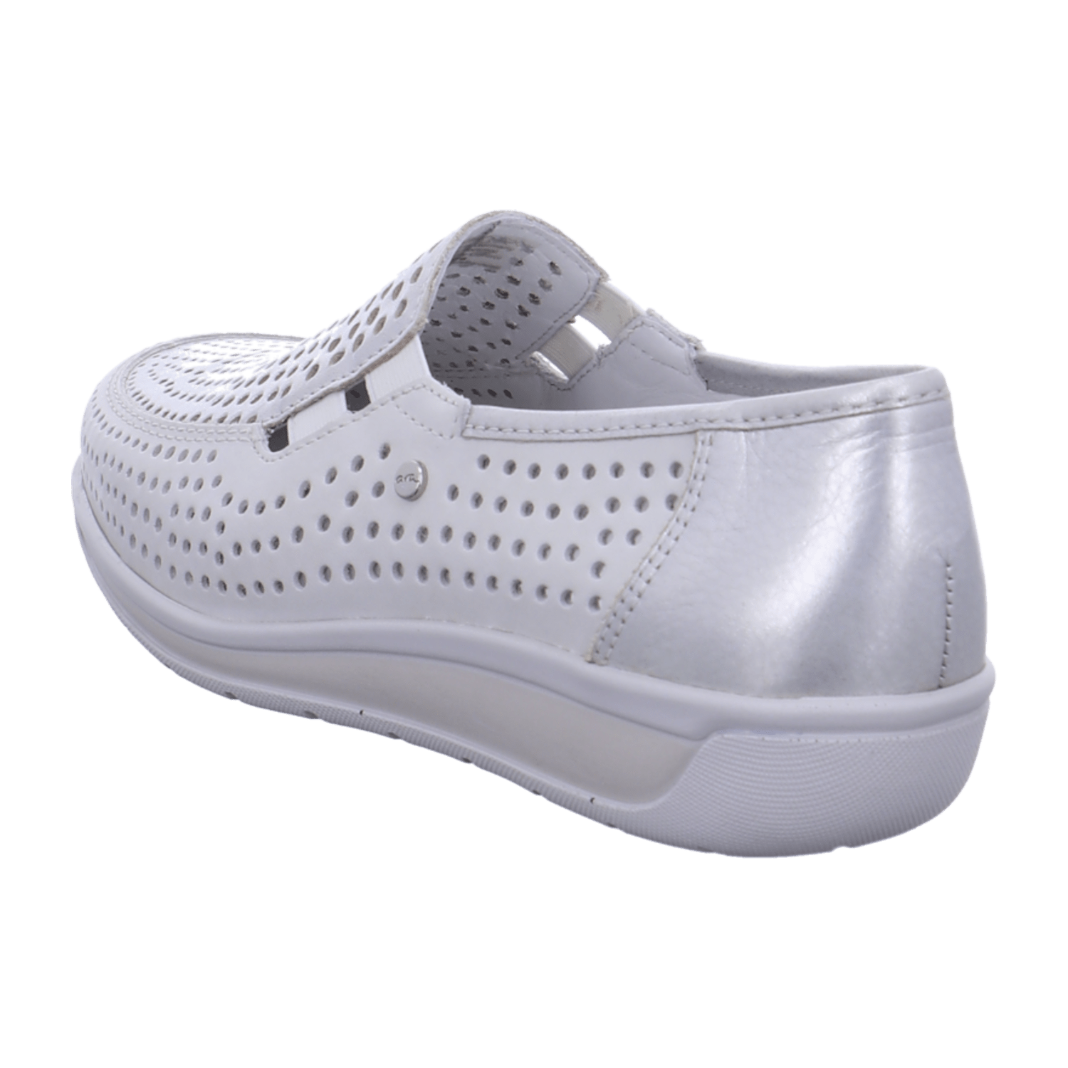 ARA MERAN Women's Gray Leather Slip-On Loafers with Leather Lining and Synthetic Sole