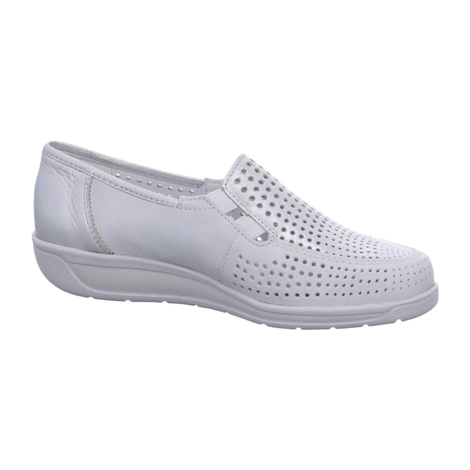 ARA MERAN Women's Gray Leather Slip-On Loafers with Leather Lining and Synthetic Sole