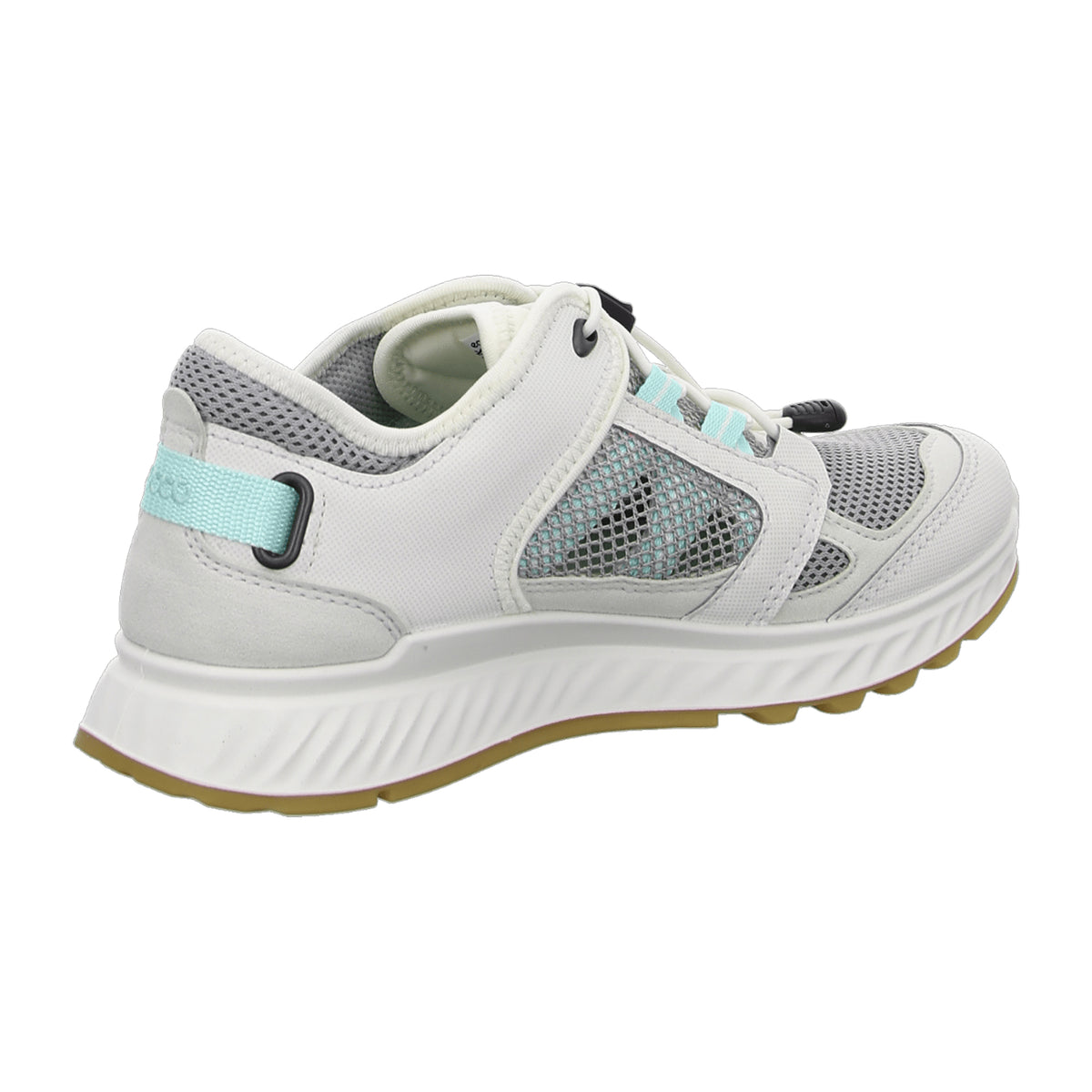 Ecco Exostride W Slip-On Casual Sneakers for Women - Lightweight & Orthotic Friendly, White/Turquoise