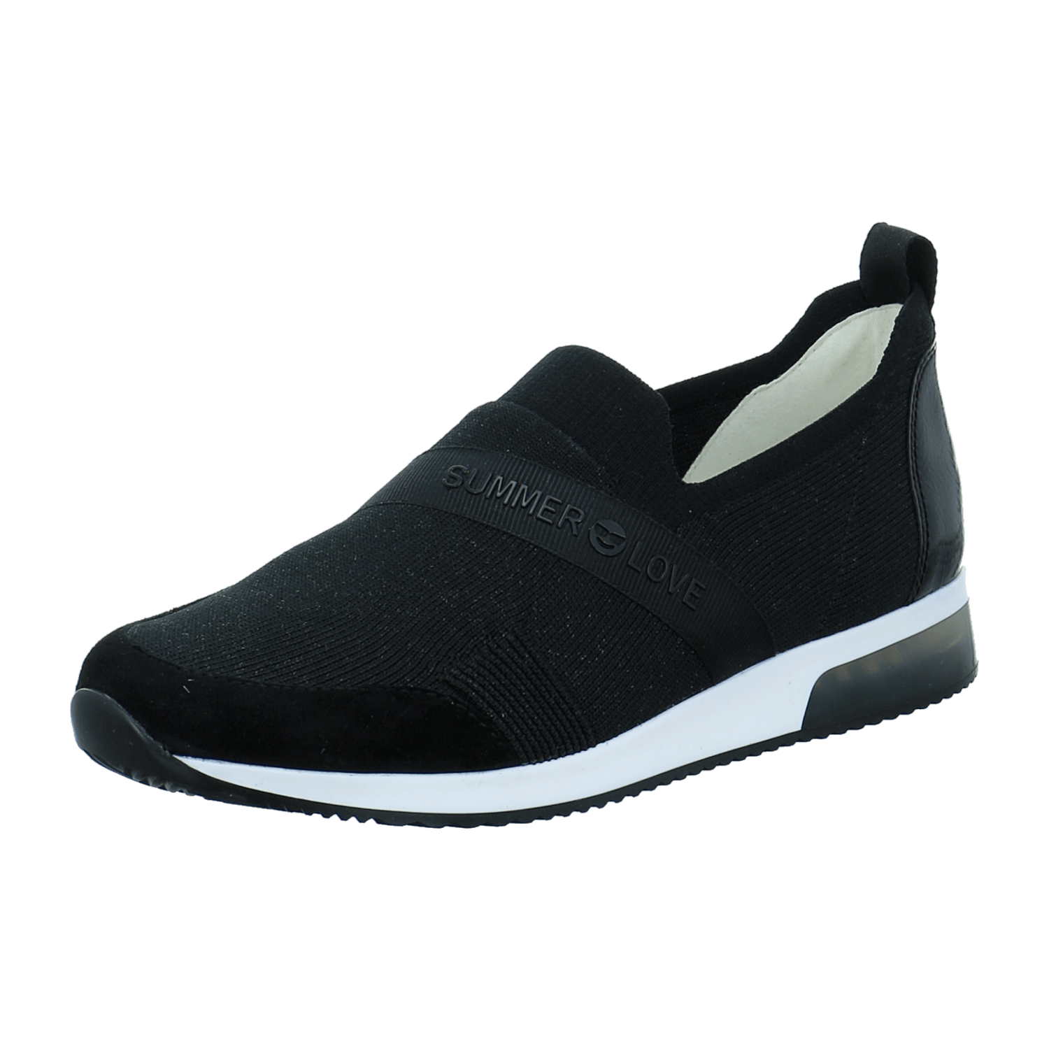 ARA LISBON Women's Nubuck Leather Slip-On Loafers in Black