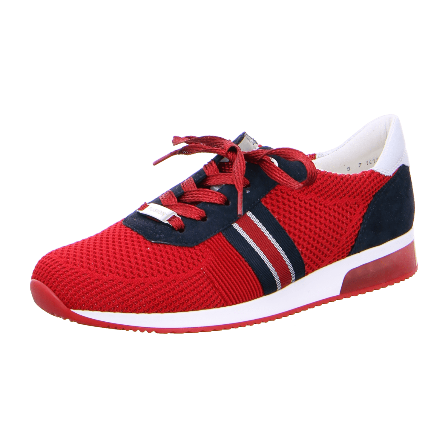 ARA LISBON Women's Suede Loafer with Lacing in Red featuring Cold-Weather Lined Interior