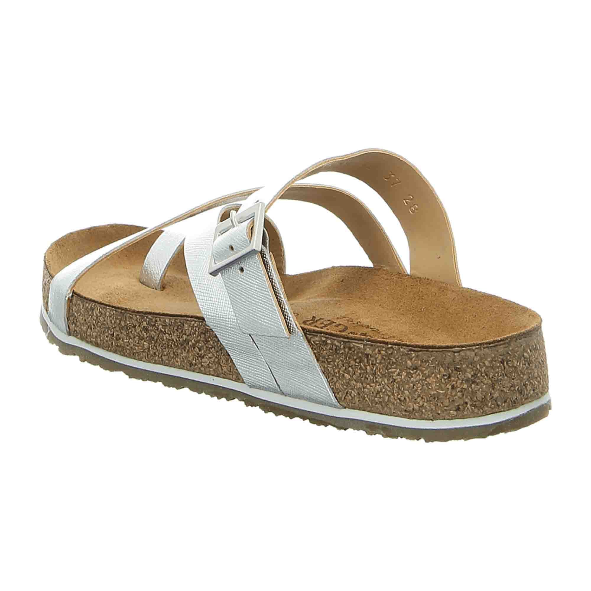 Haflinger Bio Luna Women's Silver Sandals - Stylish & Eco-Friendly